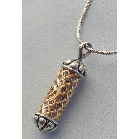 Michael Bromberg Silver and Gold Mezuzah Necklace、mySite、topwebapps