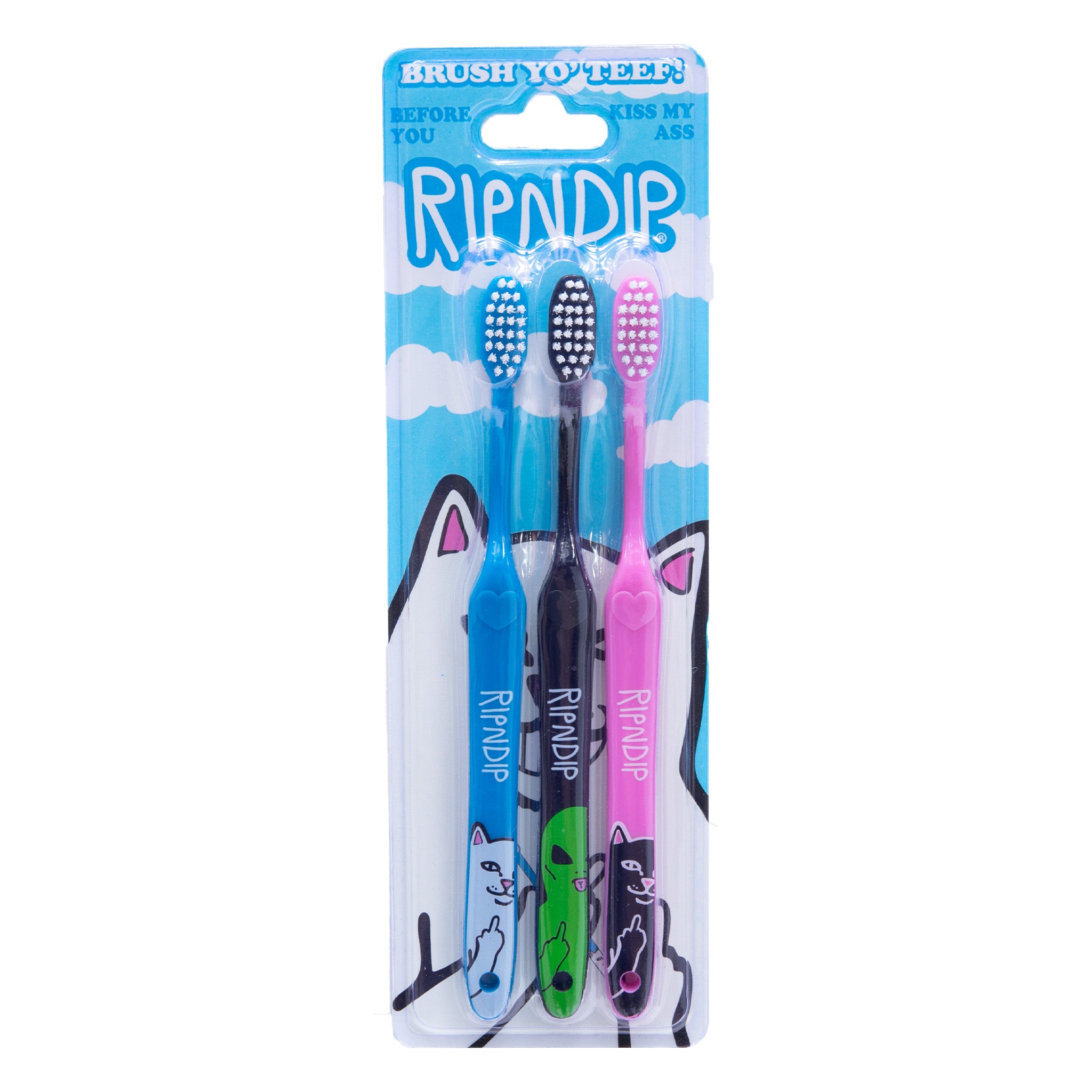  RIPNDIP Characters Toothbrush 3 Pack (Multi)、mySite、merchandisen