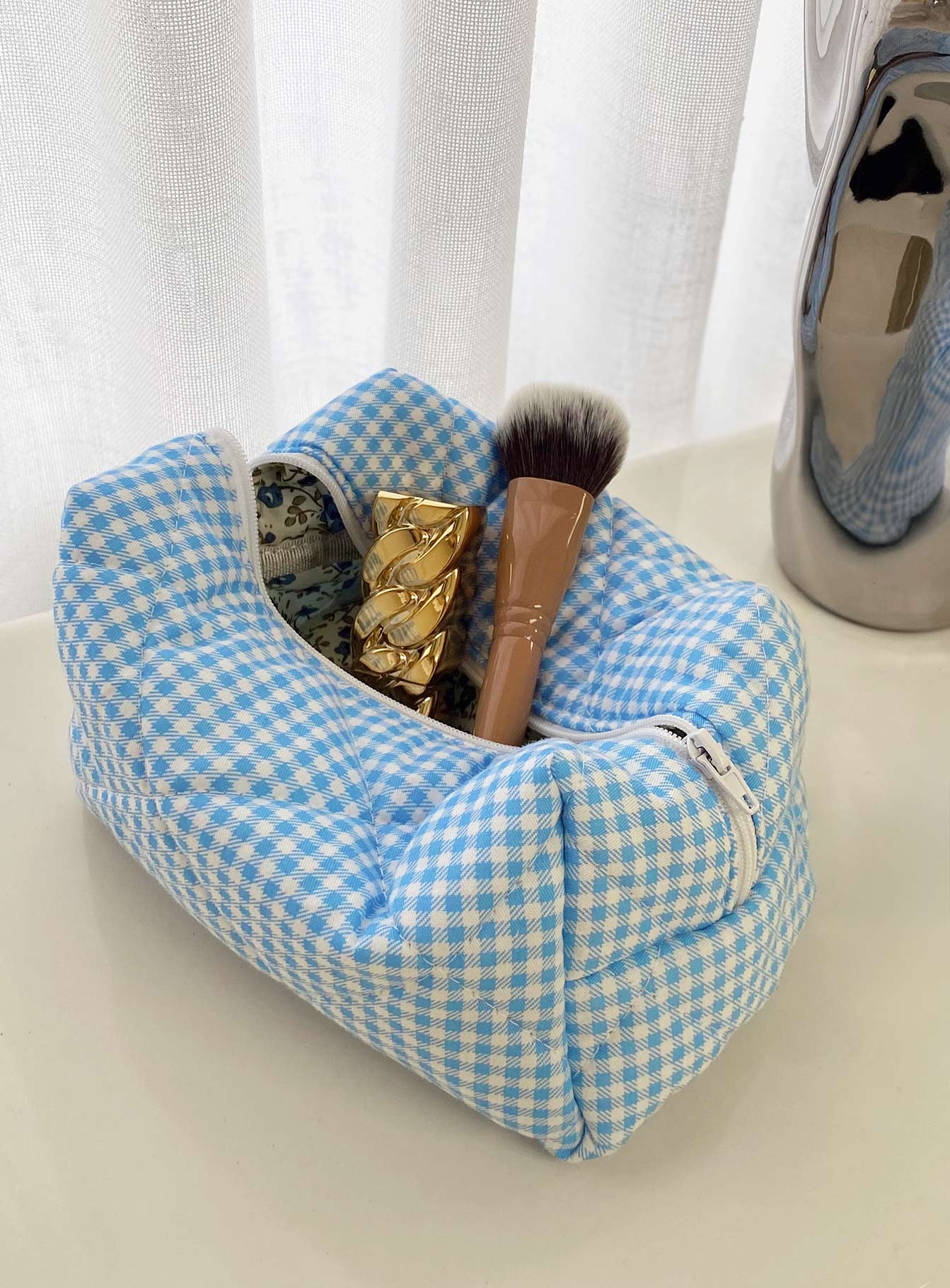 My Everything Pouch Blue Gingham、mySite、solidvoid