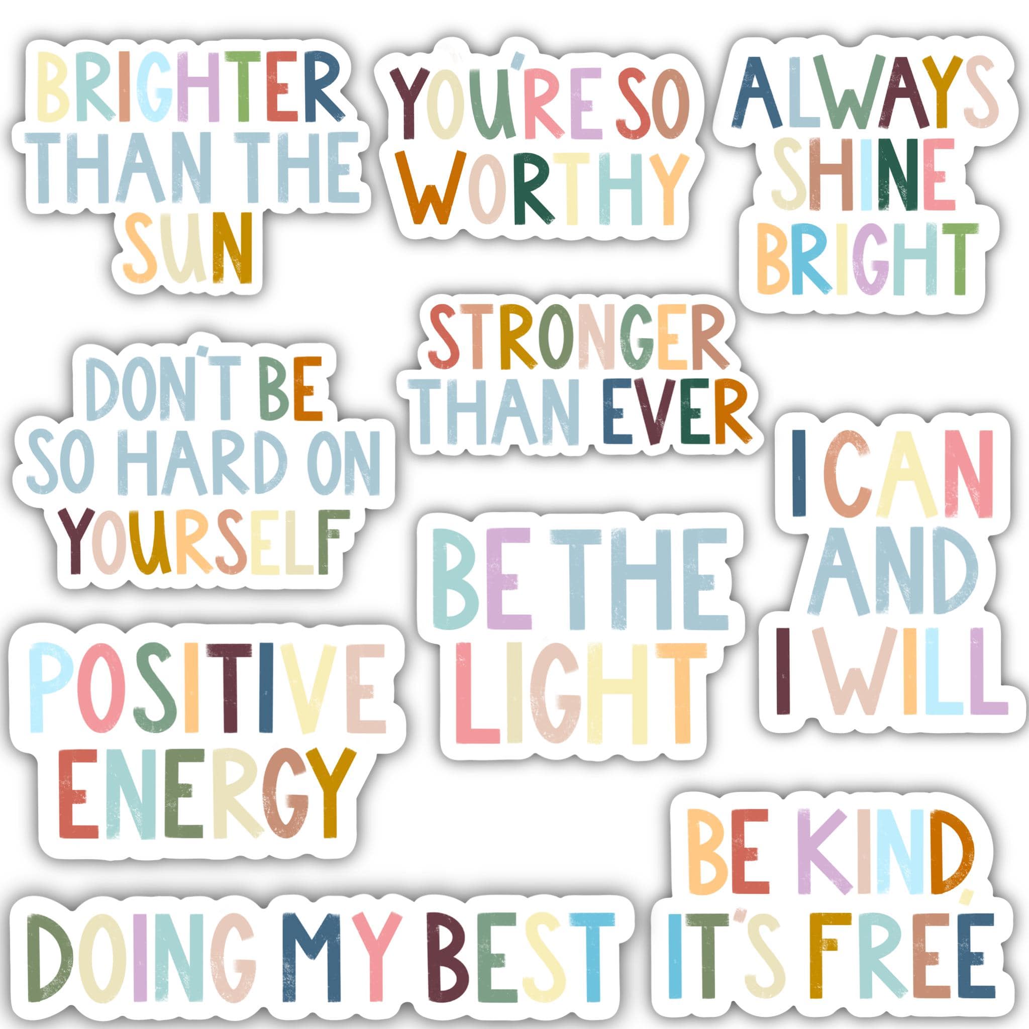  Positivity Lettering Sticker 10 Pack - Positive Energy、mySite、elrpsem3k