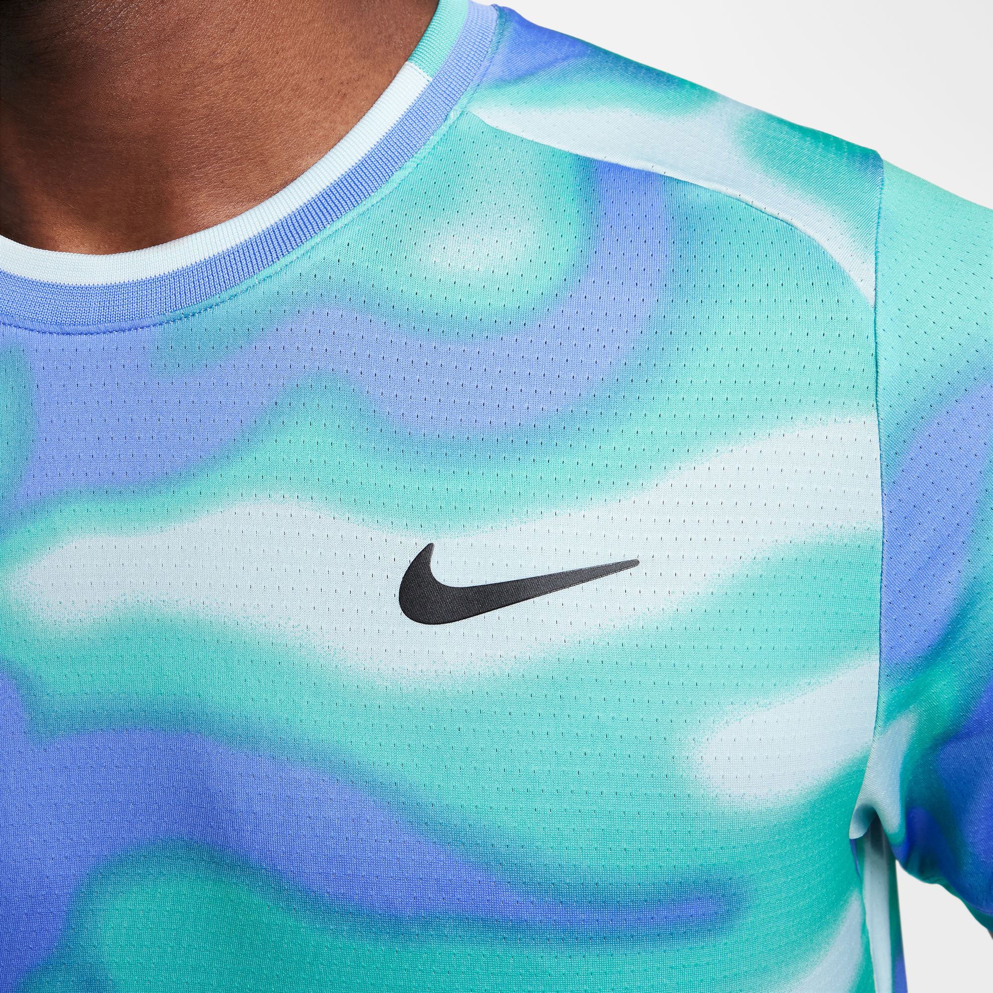 NikeCourt Advantage Men's Dri-FIT Printed Tennis Shirt、mySite、neckold