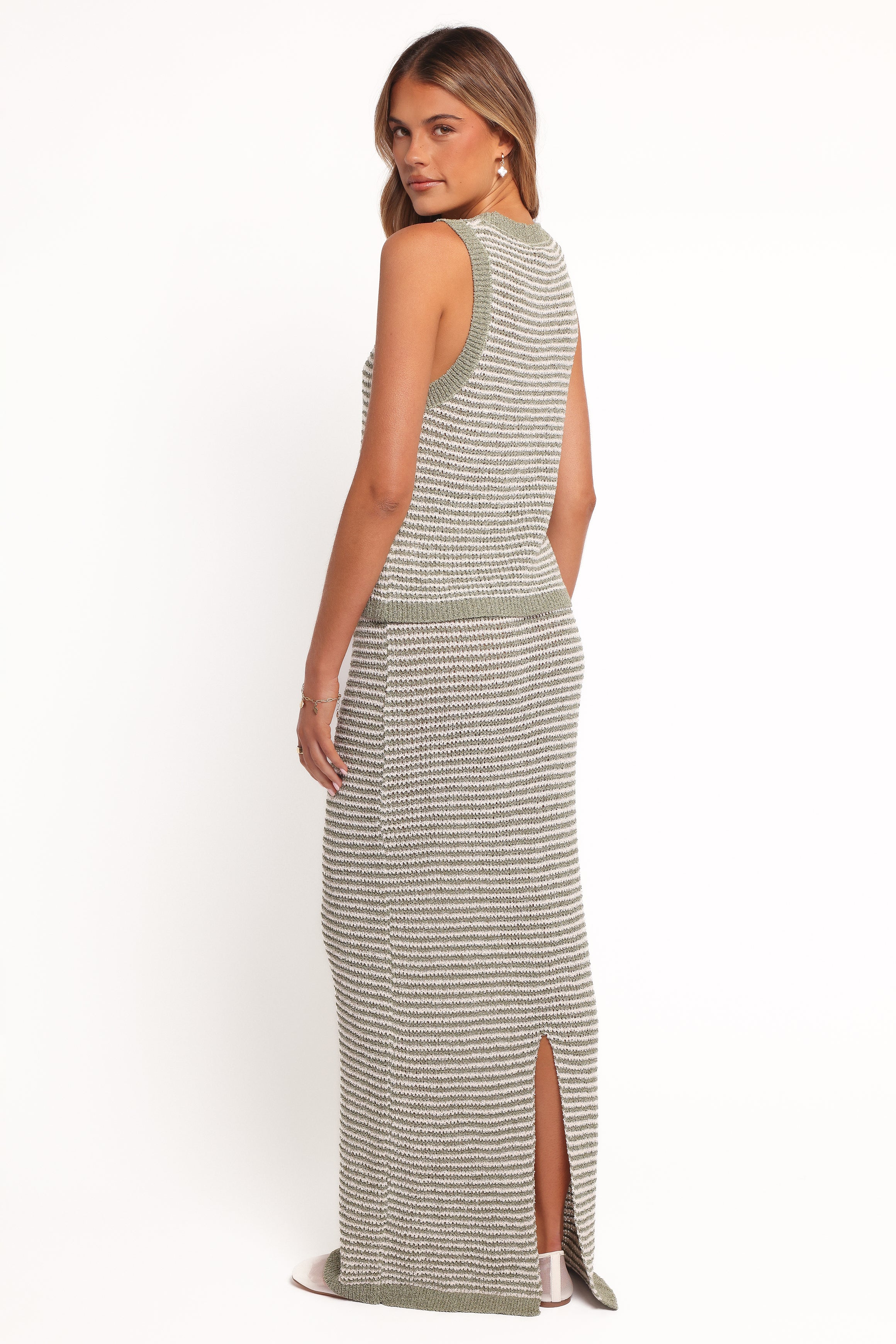  Arella Knit Skirt - Sage/Cream、mySite、sugarbowlscore