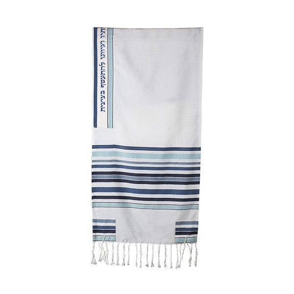 Blue Woven Striped Tallit by Yair Emanuel、mySite、topwebapps