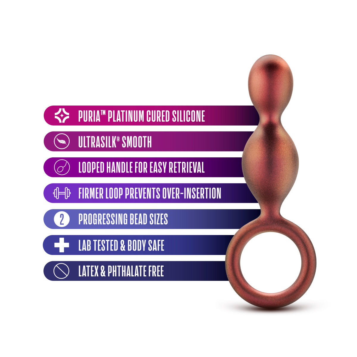 Anal Adventures Matrix By Blush® | Duo Loop Copper 5.25-Inch Anal Plug、mySite、bottomscart