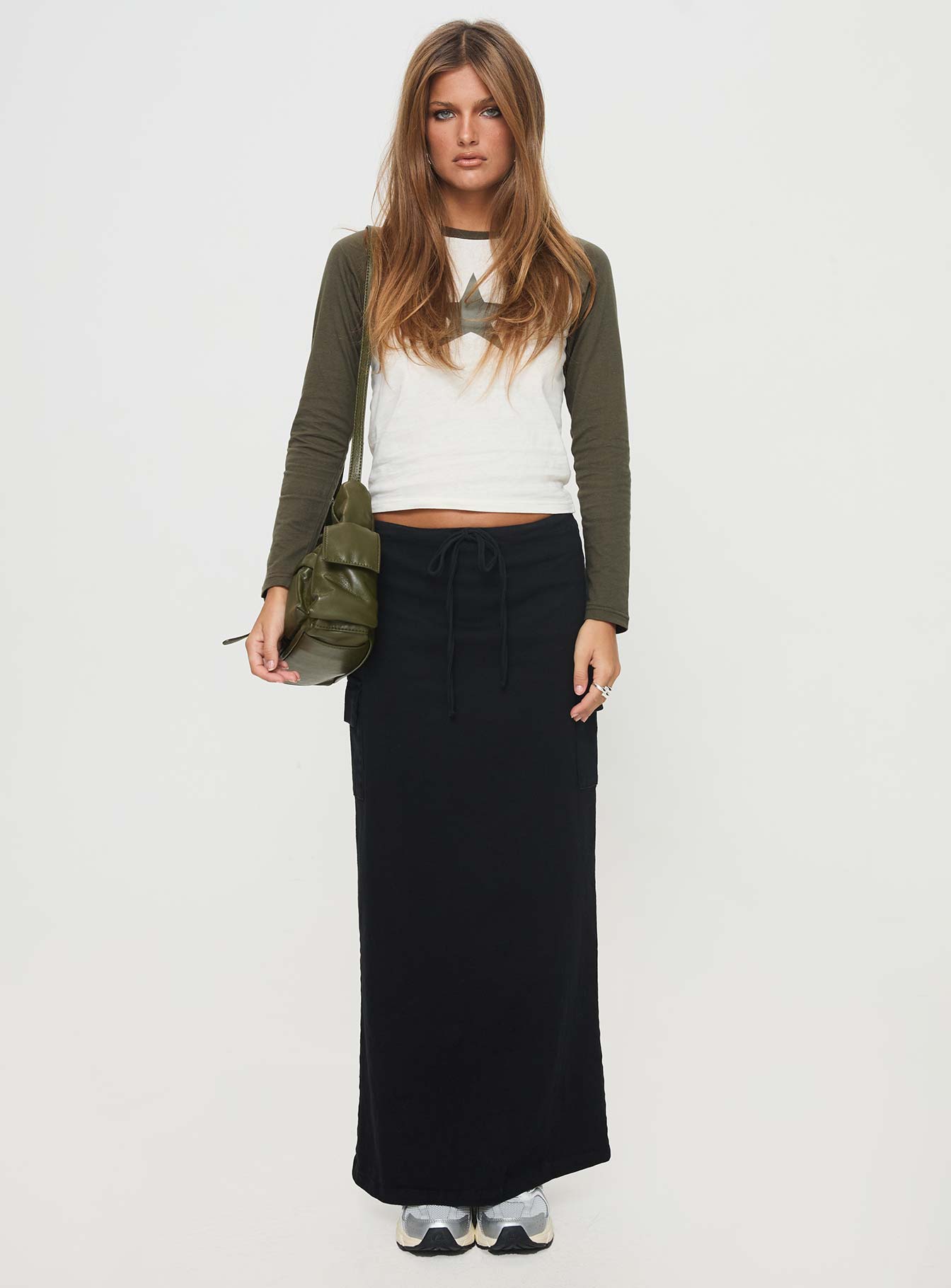 My Girl Maxi Skirt Black、mySite、solidvoid