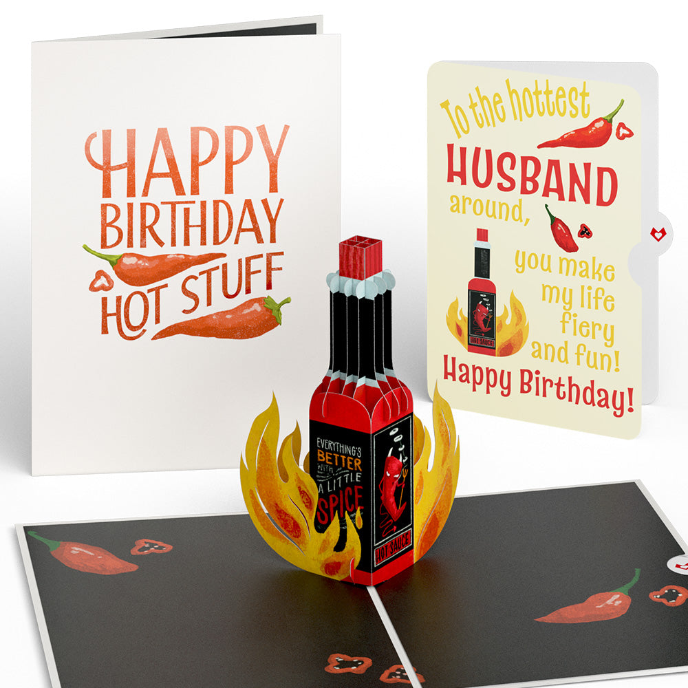 Happy Birthday Hot Stuff Pop-Up Card and Sentiment Set for Husband、mySite、solidvoid