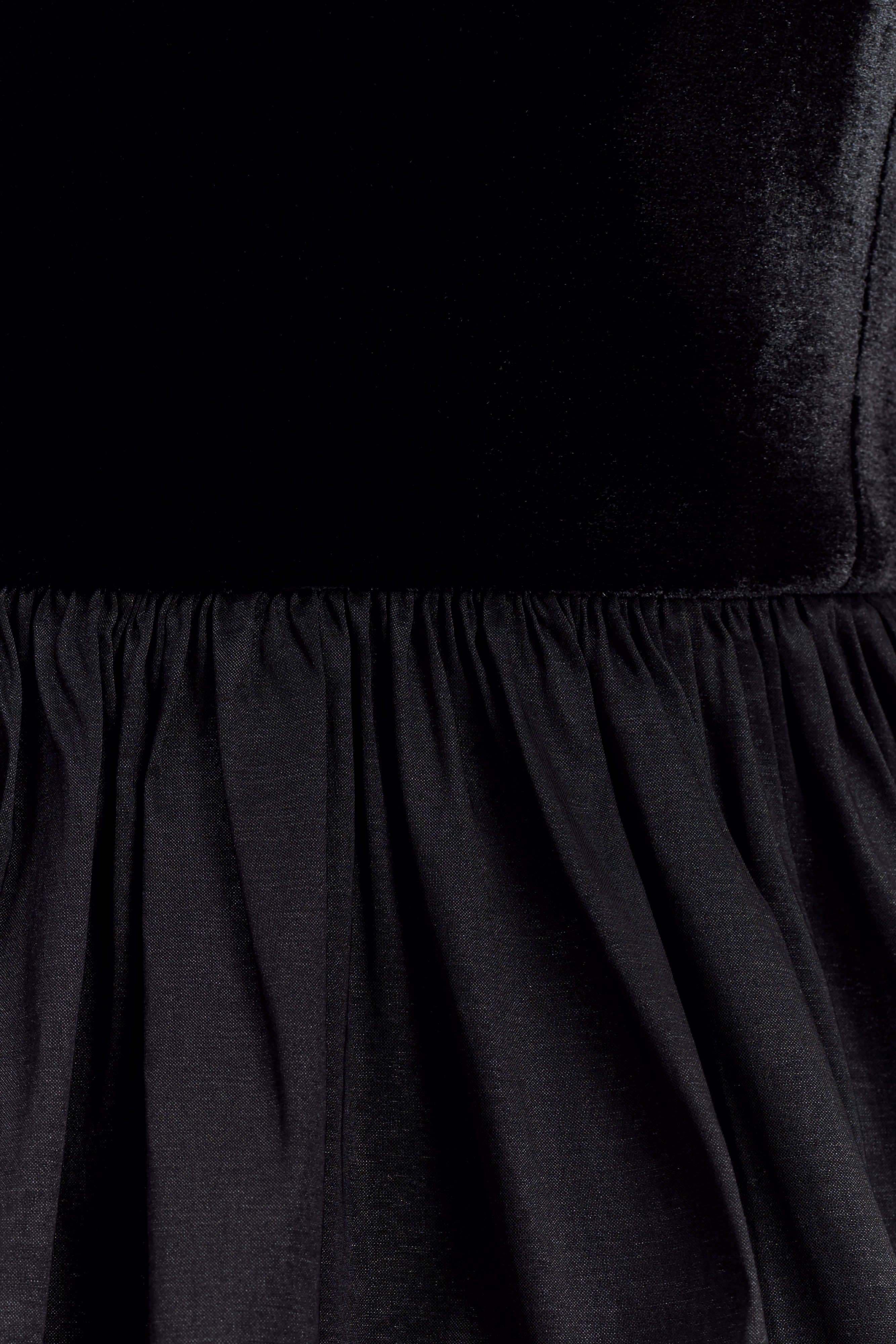 Liv Off Shoulders Velvet Mini Dress - Black、mySite、solidvoid