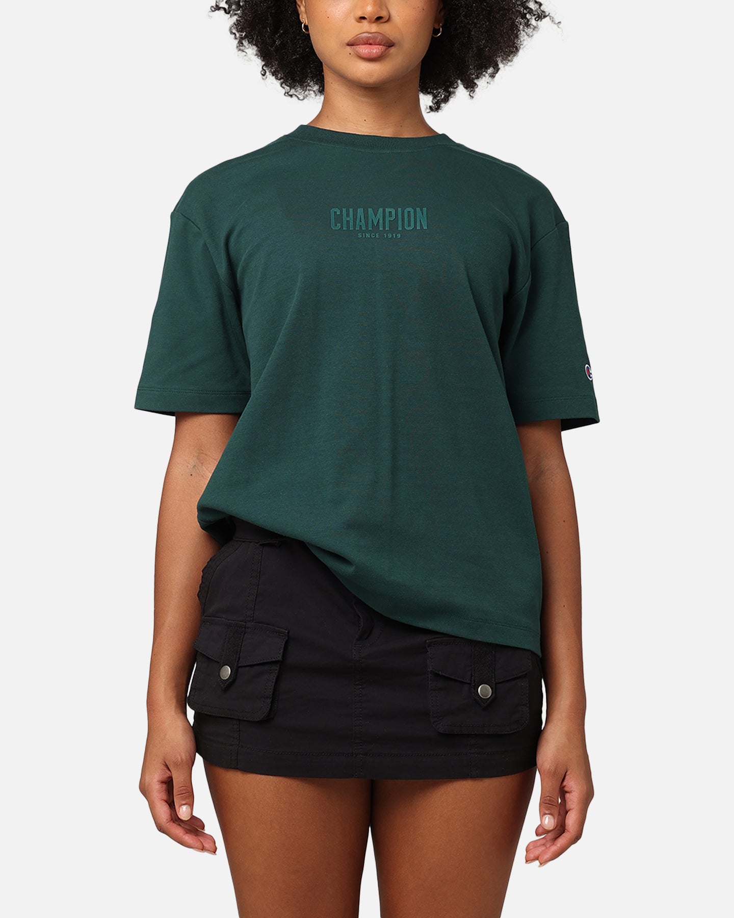 Champion Women's Rochester Base T-Shirt Cotton Forest Green、mySite、zt4zffjzw