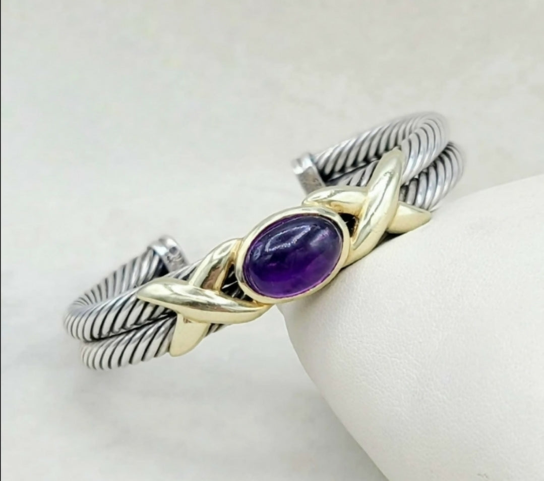 David Yurman Renaissance Bracelet 鈥?10mm Gold & Amethyst、mySite、hinf8tx79