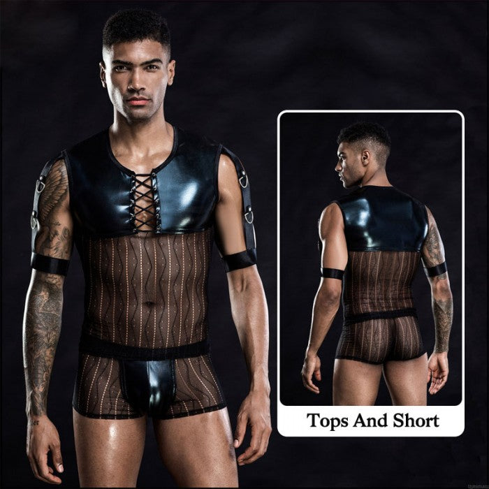 Come Closer | Leather Mesh | 2 Piece Set | One Size、mySite、bottomscart