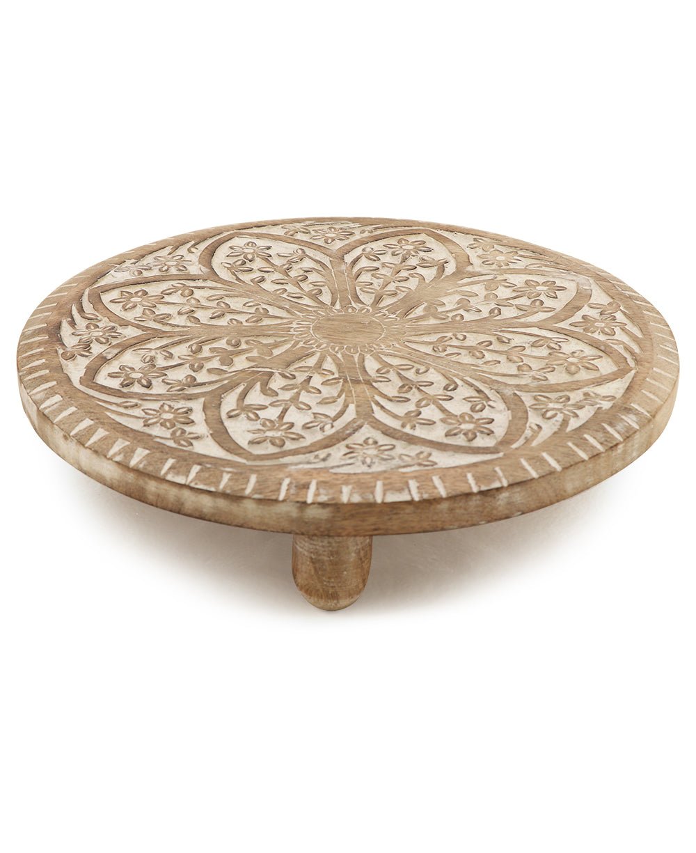 Imperfectly Perfect Eight Petal Lotus Flower Carved Wood Pedestal、mySite、topwebapps