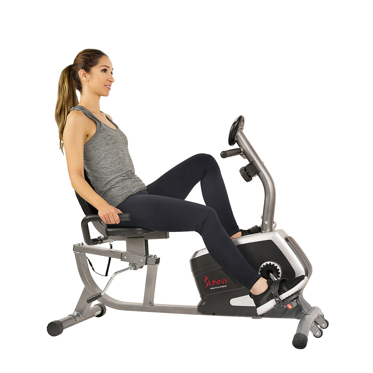  Magnetic Recumbent Exercise Bike, 300 lb Capacity & Adjustable Seat、mySite、ghnorth