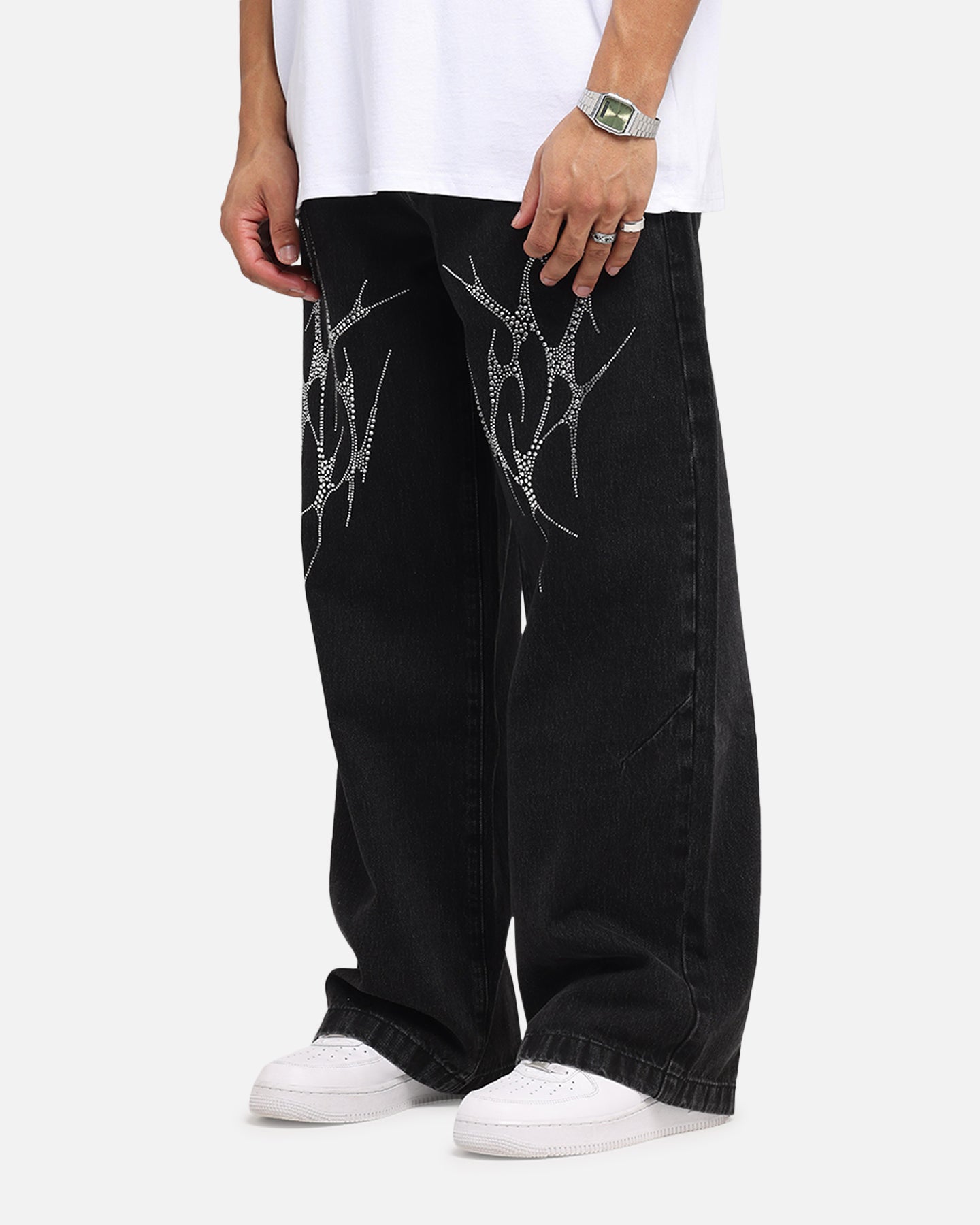 Saint Morta Amplus Tribal Rhinestone Jeans Black Shadow、mySite、zt4zffjzw