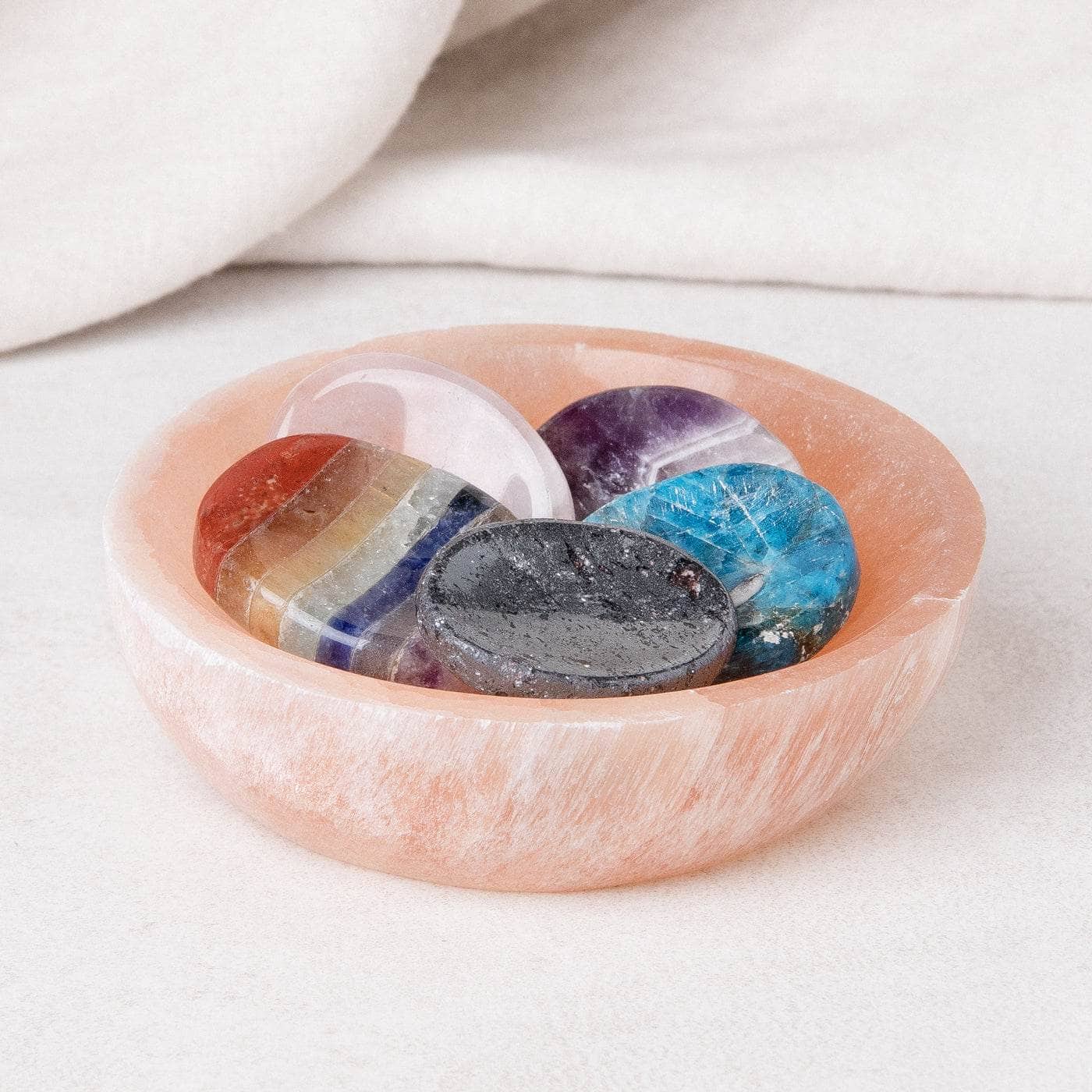 Peach Selenite Crystal Recharging Bowl、mySite、hinf8tx79