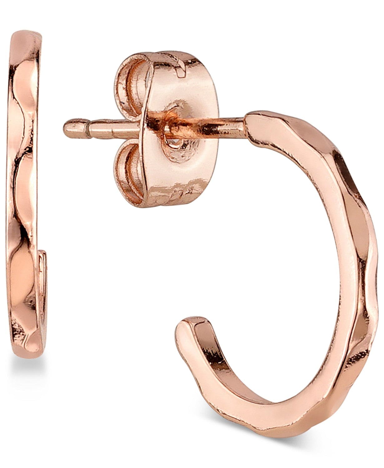Unwritten Hoop There it Is Textured Rose Gold Hoop Earrings、mySite、g9winljtr