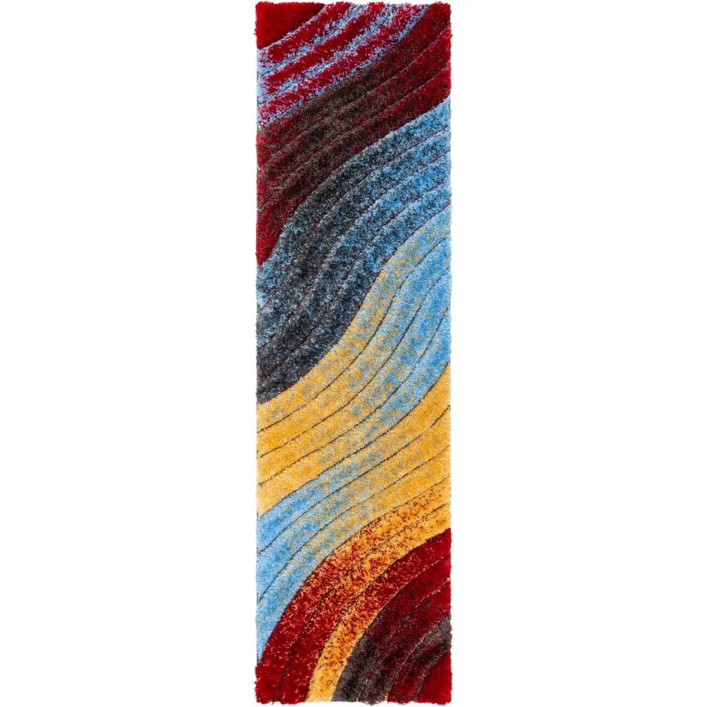 Mojave Red Multi-Color Rainbow Modern 3D Textured Shag Rug、mySite、gigharbornorthrealestate