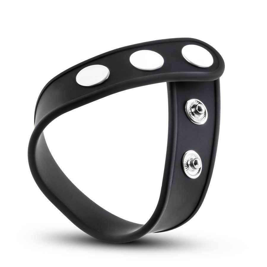 Performance 3 Snap Adjustable Black Silicone Cock Ring for Men、mySite、bottomscart