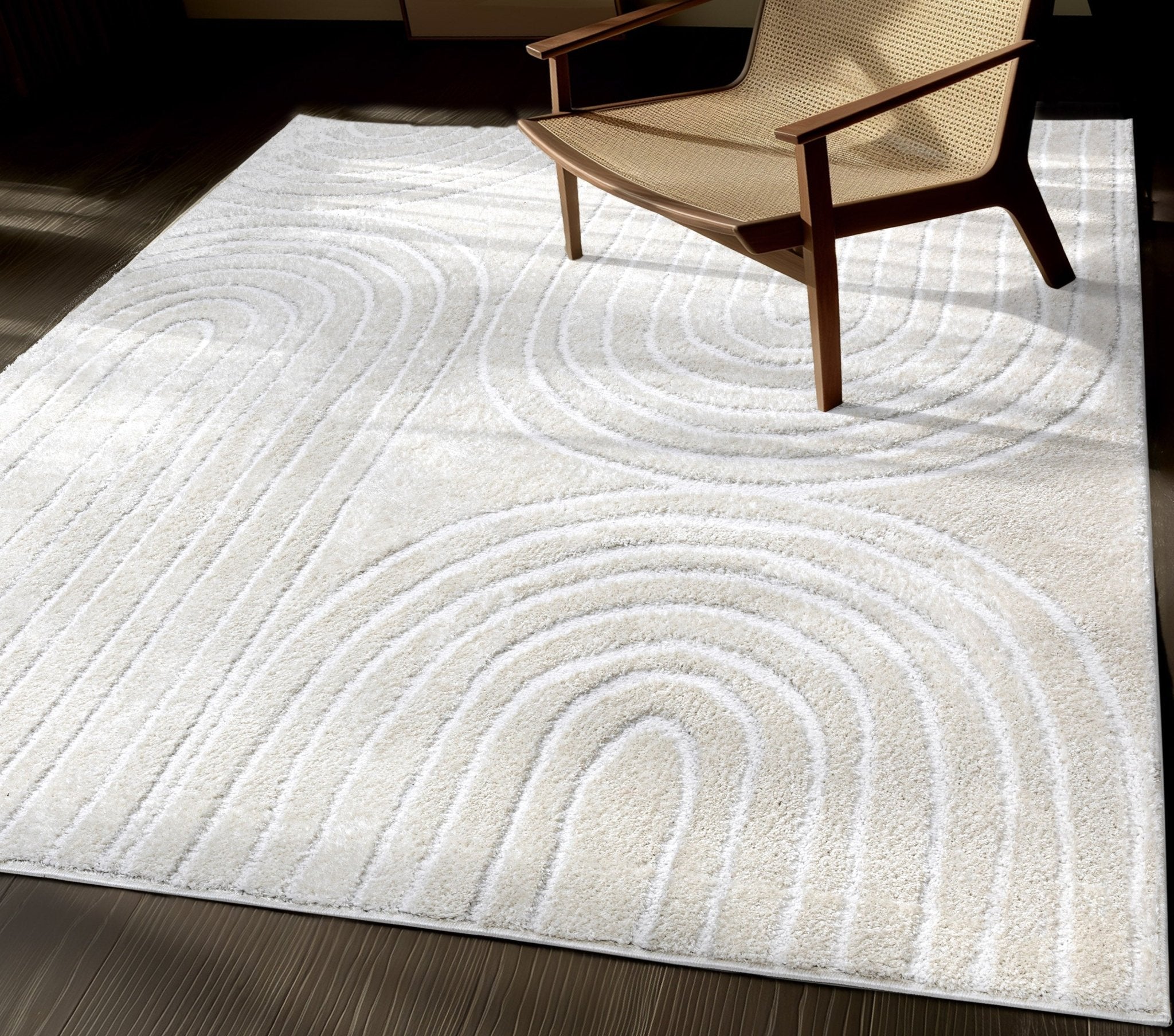 Rainbow Shag Geometric Ivory High-Low Rug、mySite、gigharbornorthrealestate