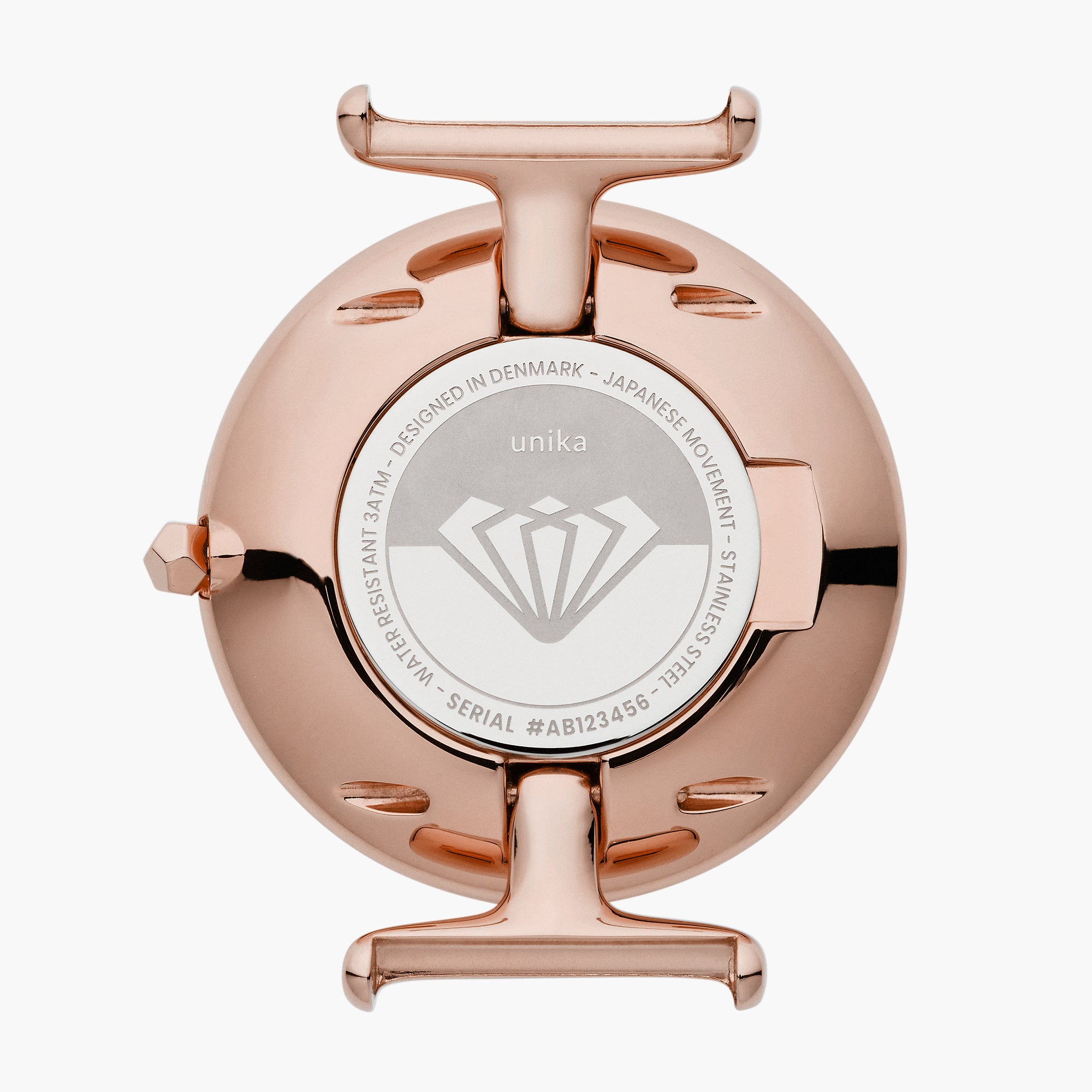 Unika - BUNDLE Polished Metal Dial Rose Gold | Black Leather / Brown Leather / Grey Leather Straps、mySite、botmansion