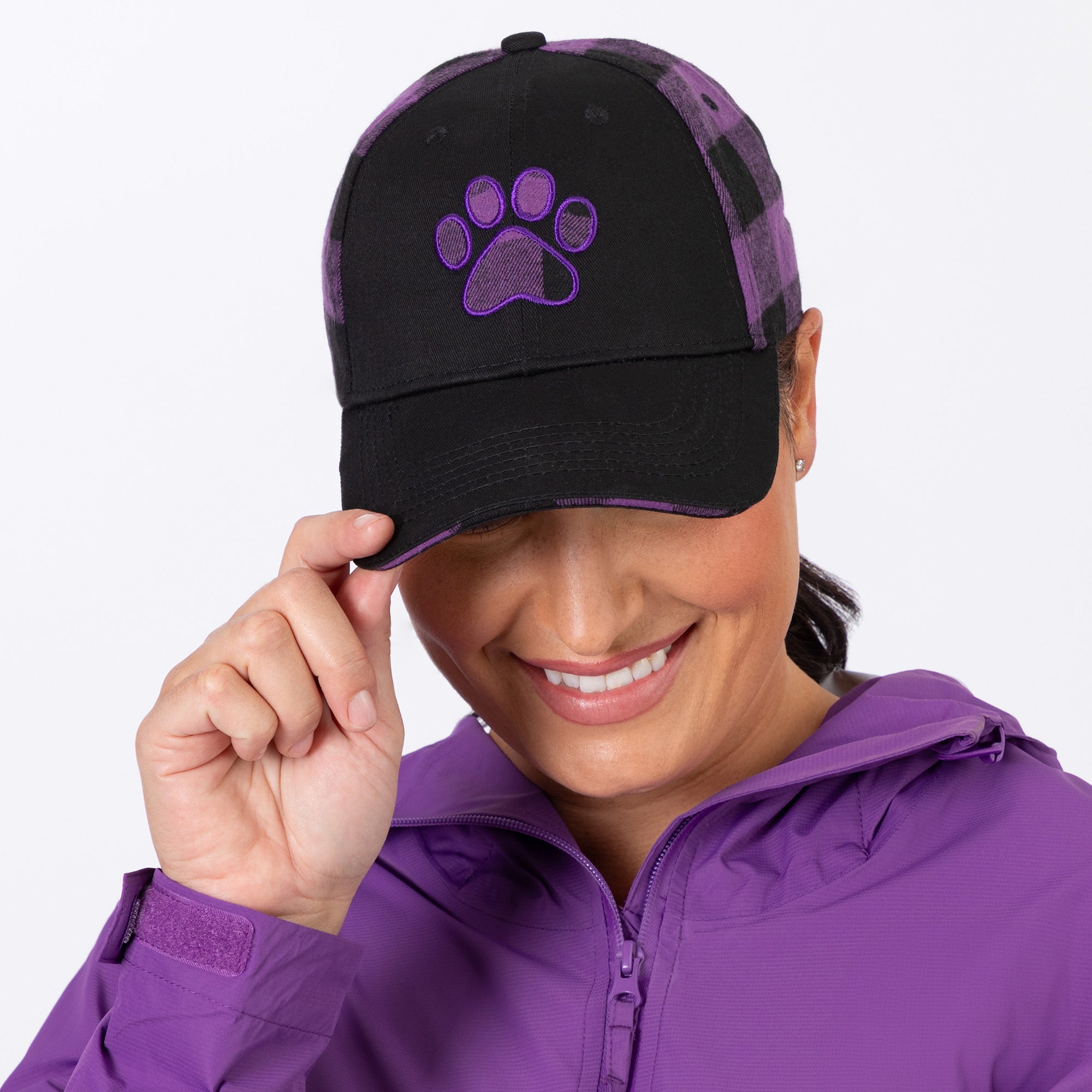 Paw Print Plaid Baseball Hat、mySite、camillekostekn