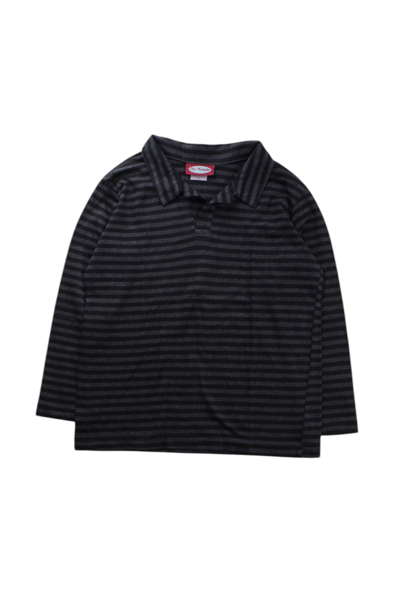 City Threads Striped Long Sleeve Polo 5T、mySite、g9winljtr