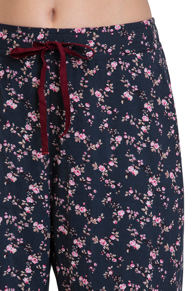 Full Length Pyjama Bottom - Floral Pr Navy、mySite、justintrudeaud