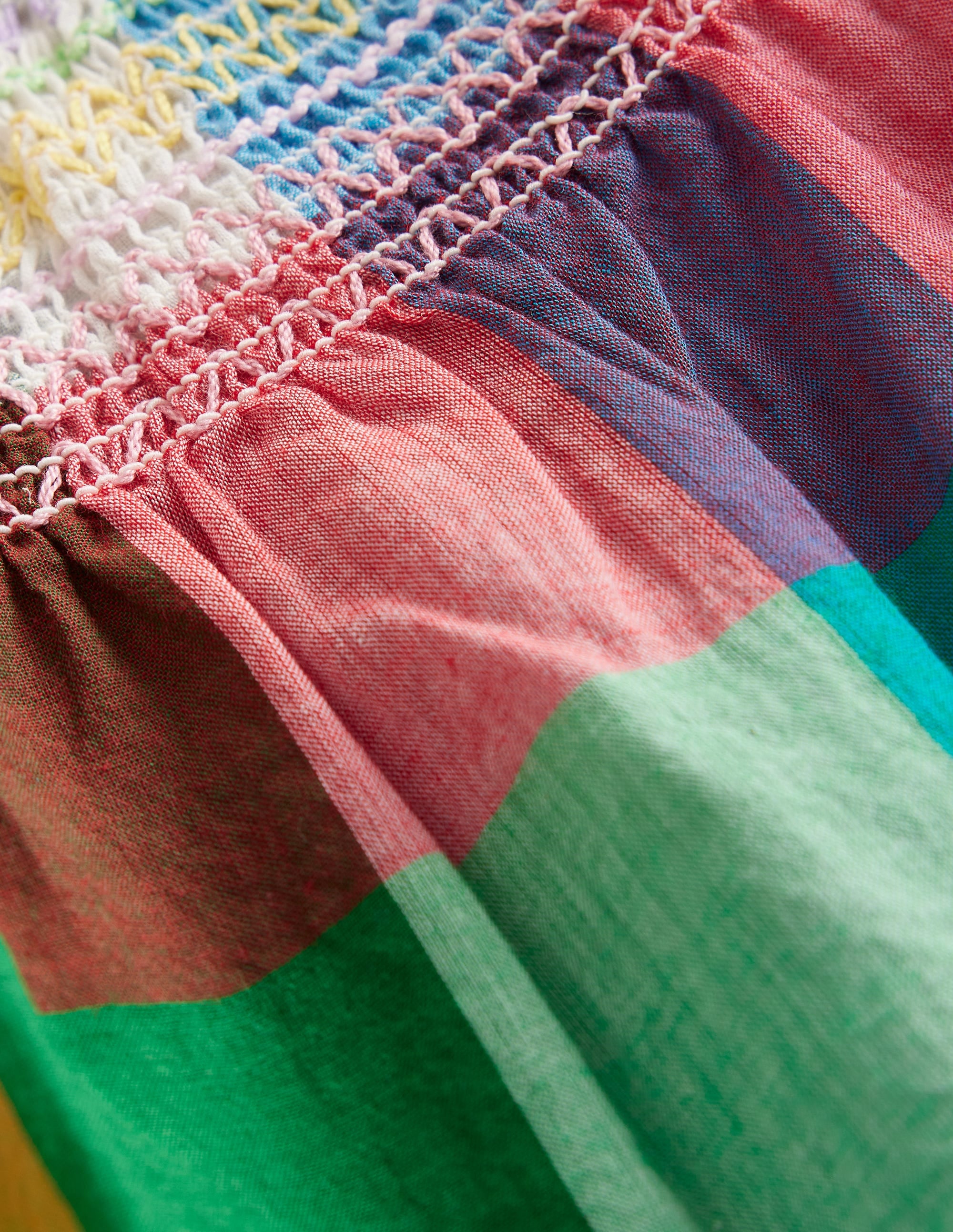  Woven Smocked Top-Bright Neon Multigingham、mySite、ashleygrahame