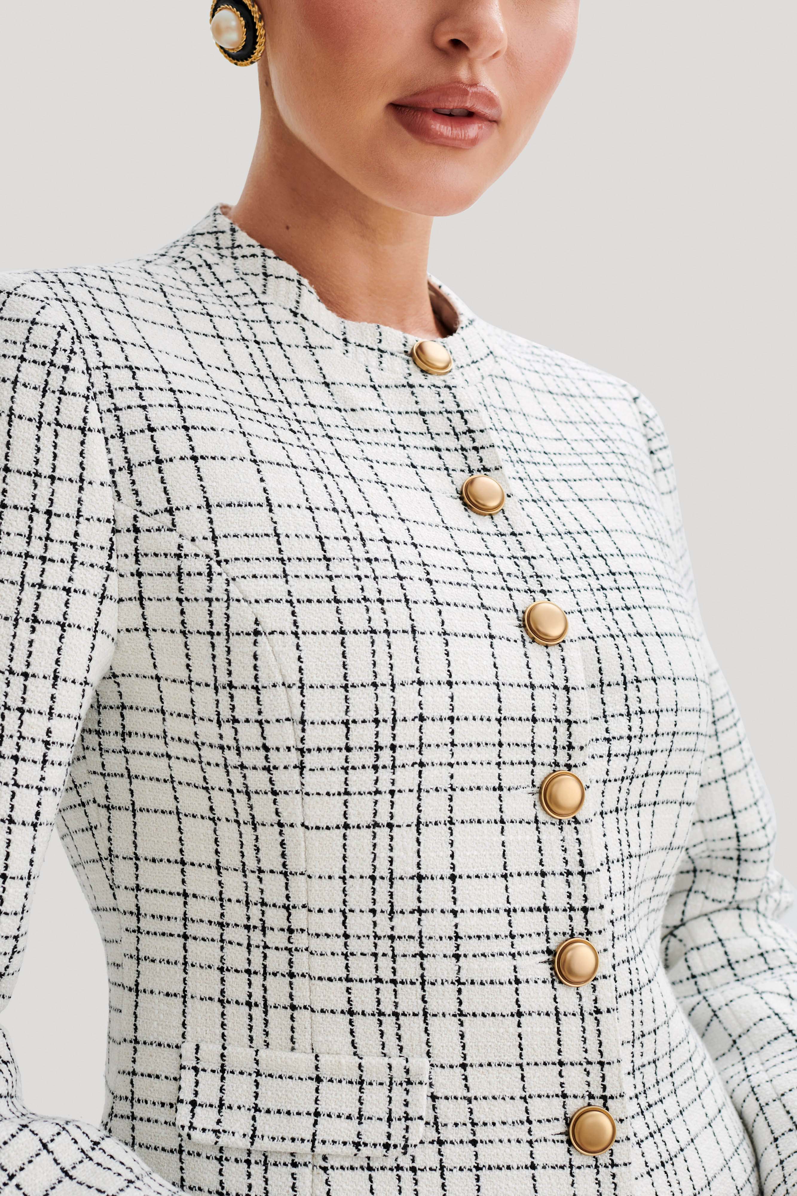 Priscilla Tweed Jacket - White、mySite、solidvoid