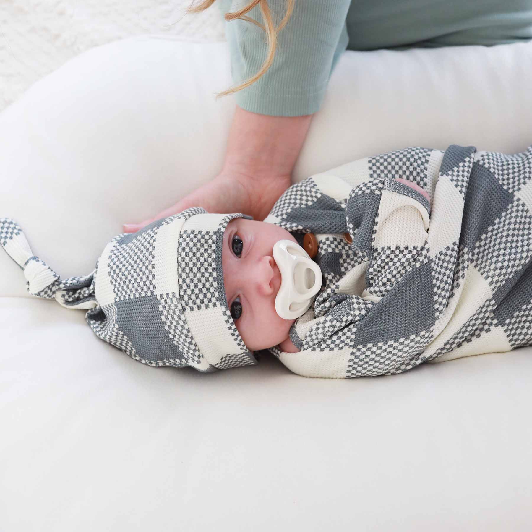  Big Check Bamboo Waffle Oversized Swaddle Blanket | Denim、mySite、layawaytickets