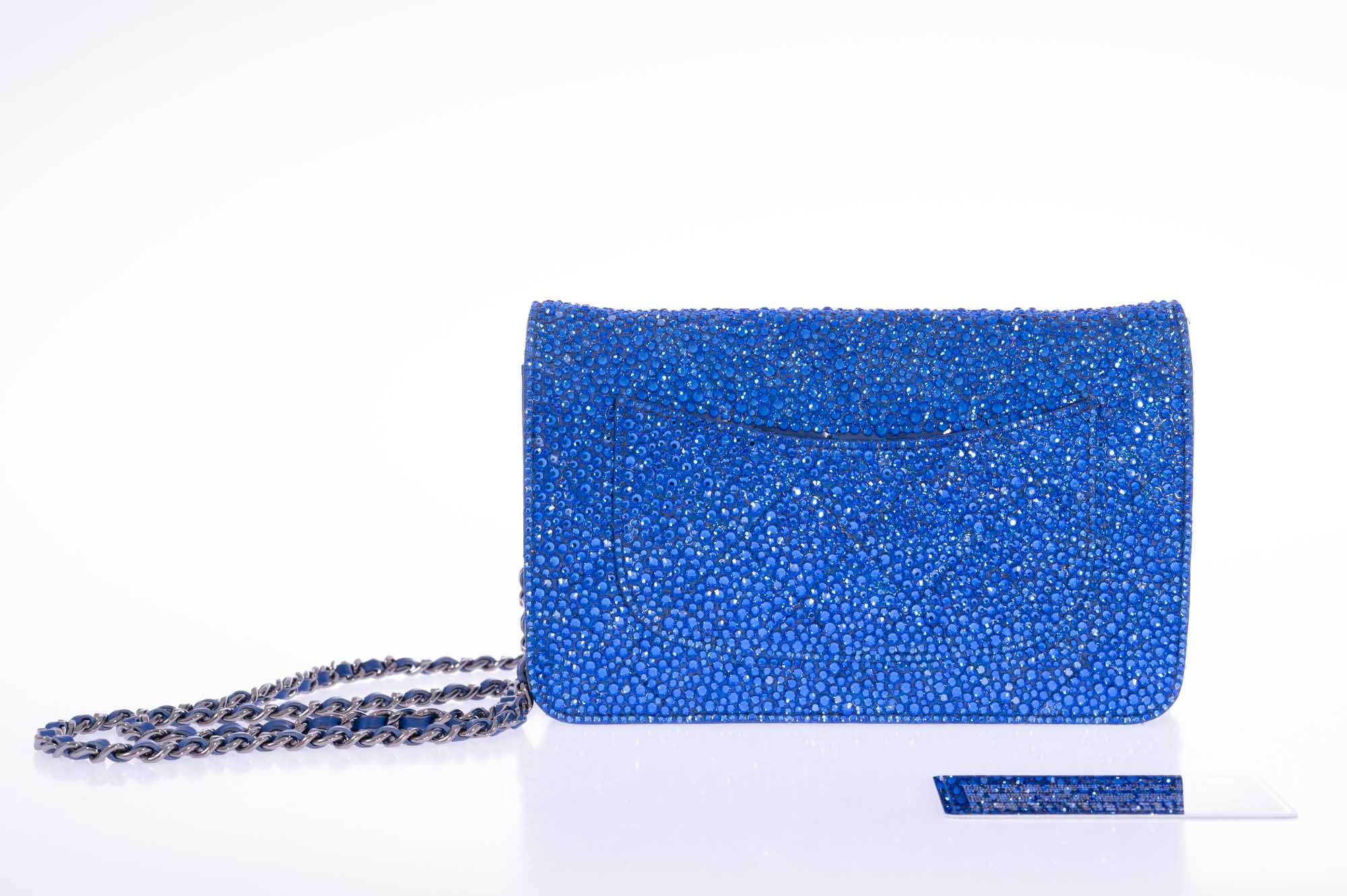 Chanel Wallet on Chain WOC Blue with Custom Swarovski、mySite、garminoutage.com
