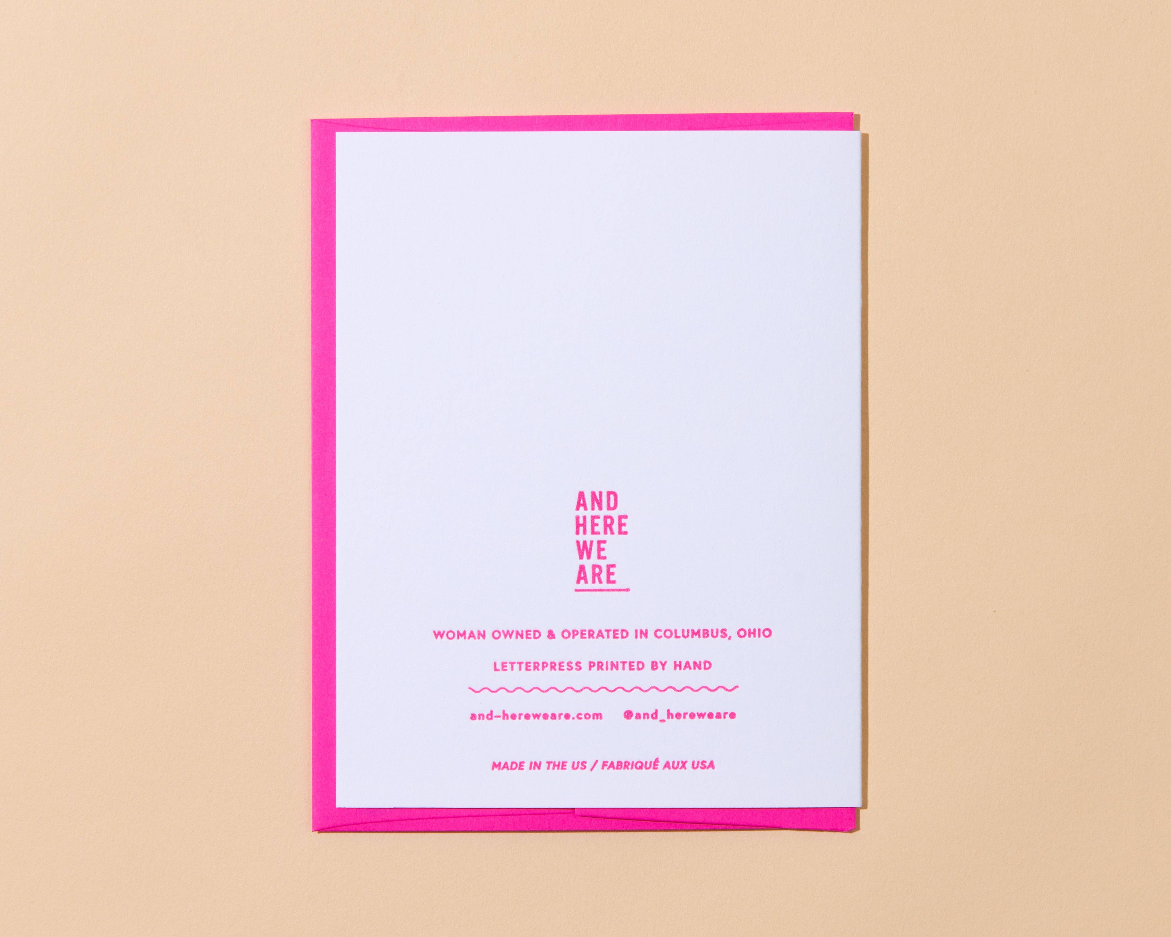 And Here We Are - Birthday Babe Letterpress Greeting Card - Barbie, Hearts - Made in USA - Summer、mySite、garagedoors4me