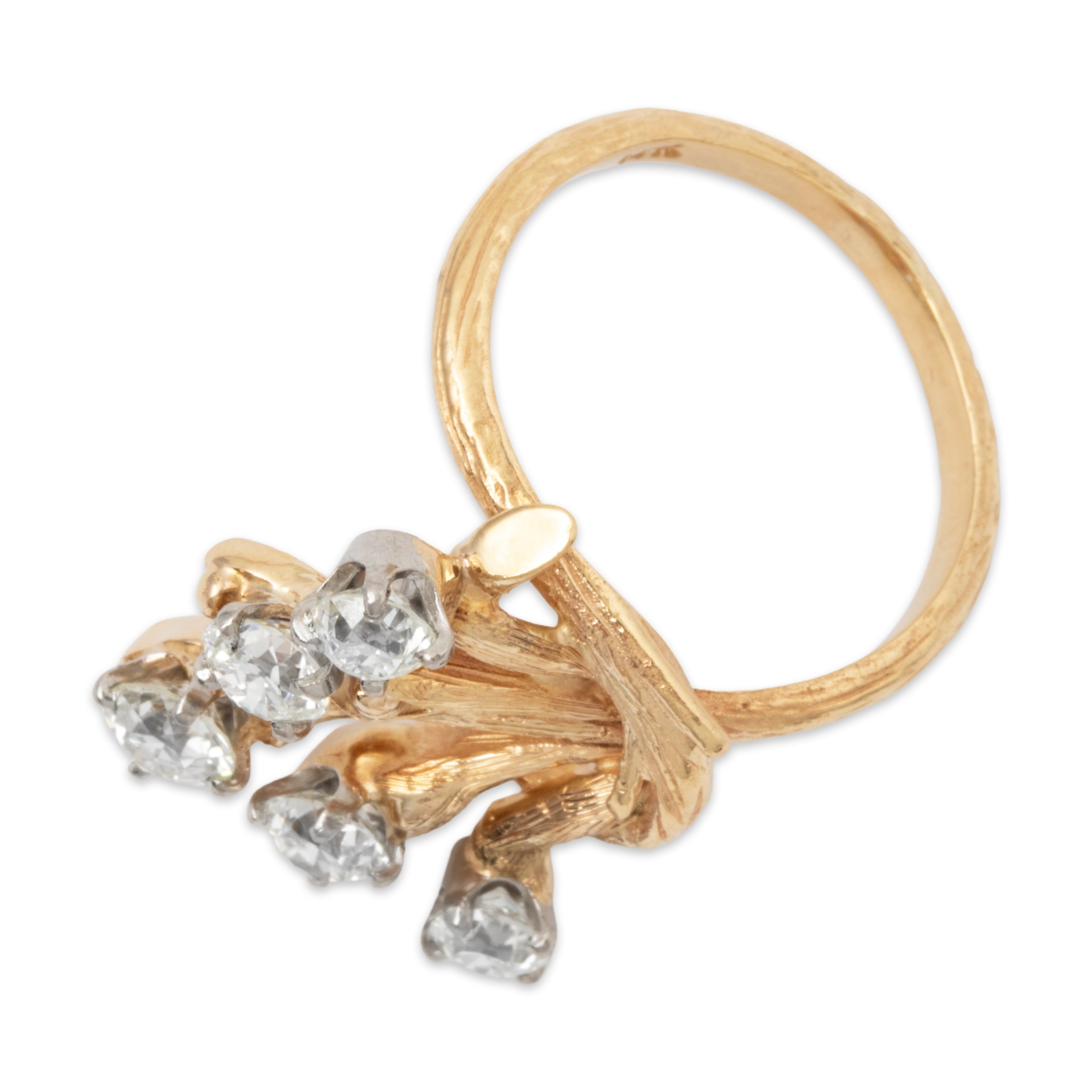 Vintage Spectacular Large 14k Yellow Gold 1.60cttw Old Mine Diamond Ring 6.75、mySite、hinf8tx79