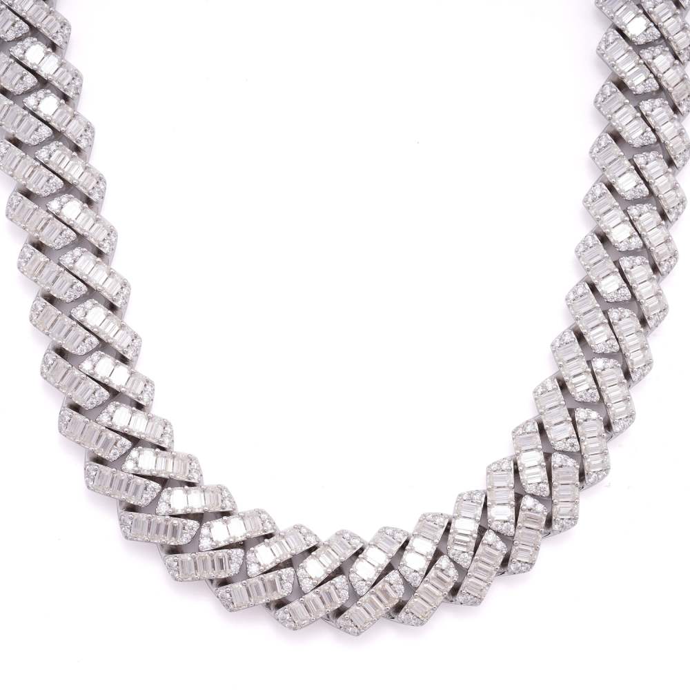 CUSTOM CLASP 15MM Moissanite Baguette Cuban Link Chain、mySite、hinf8tx79
