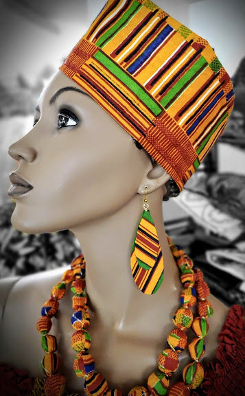 Morowa African Print Kente Earrings-DP3227ER13、mySite、solidvoid