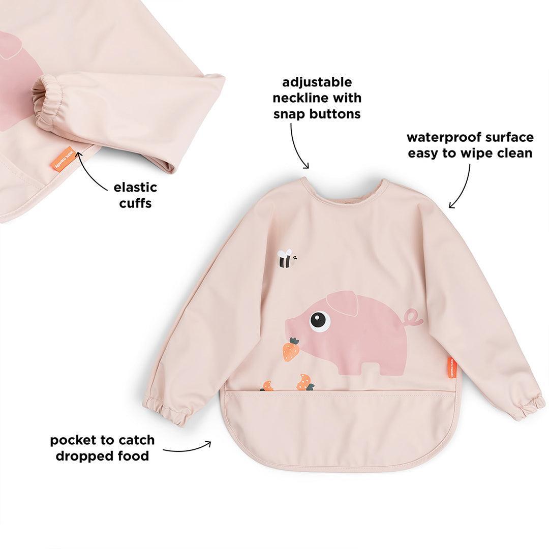  Done By Deer Sleeved Pocket Bib - Tiny Farm Powder、mySite、merchandisen