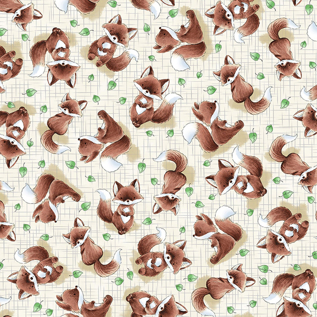RETIRED - Fabric - Camp Cricket Collection - Tossed Fox - 1/4 yard、mySite、g9winljtr