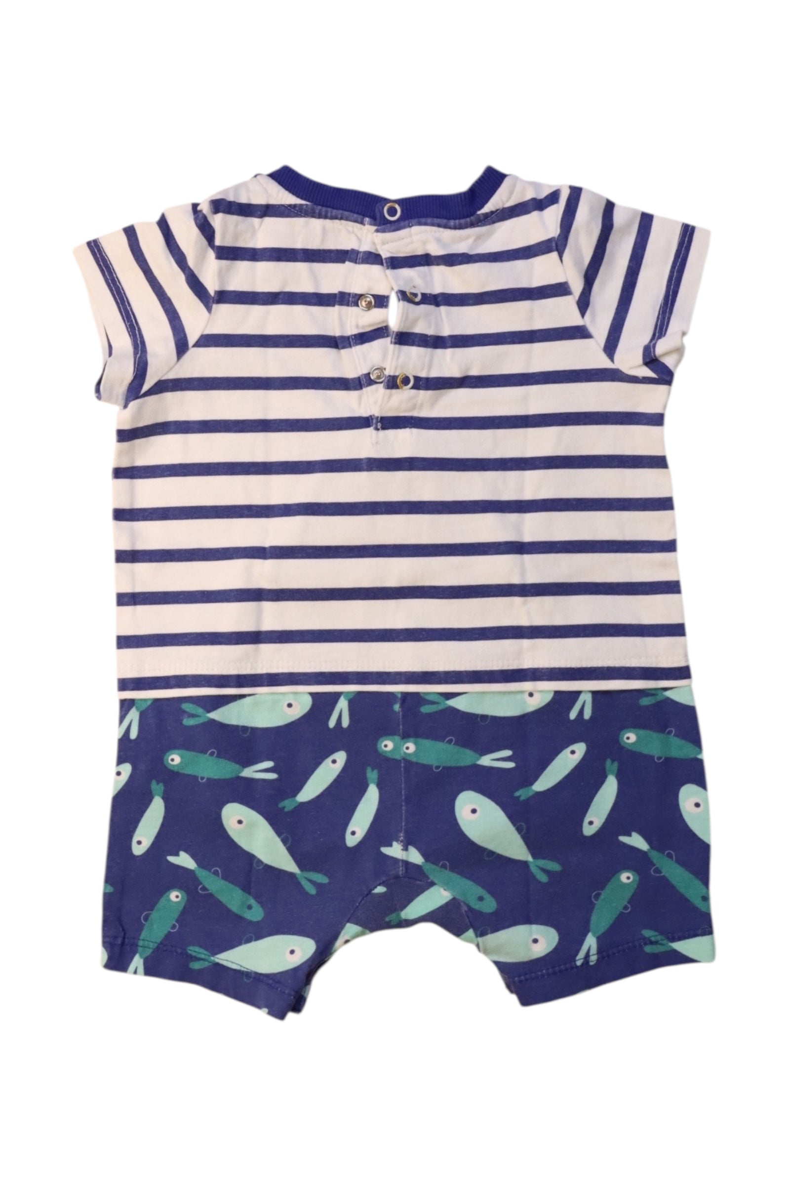 DPAM Fish Striped Romper 3-6M、mySite、g9winljtr