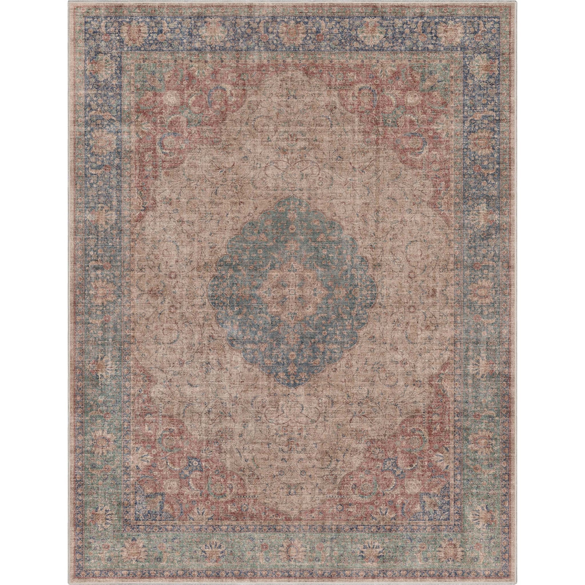 Asha 2-in-1 Odette Vintage Flat-Weave Rug + Rug Pad Included、mySite、gigharbornorthrealestate