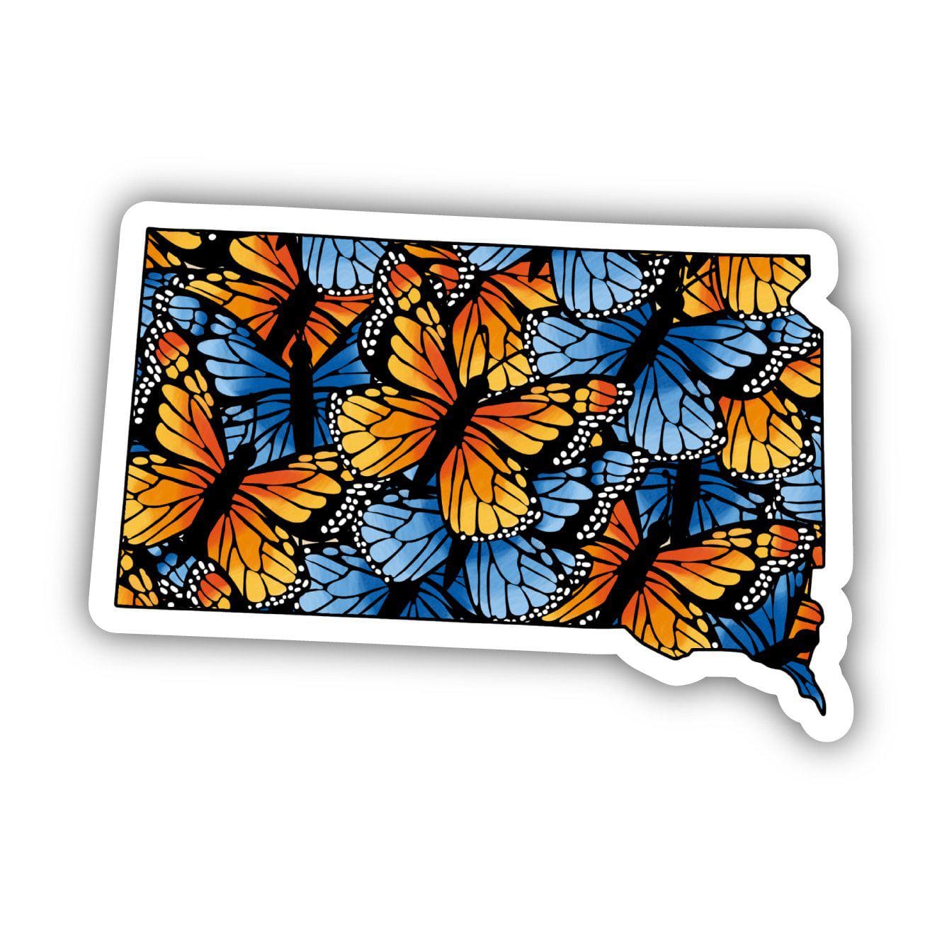  South Dakota Butterfly Pattern Sticker、mySite、elrpsem3k