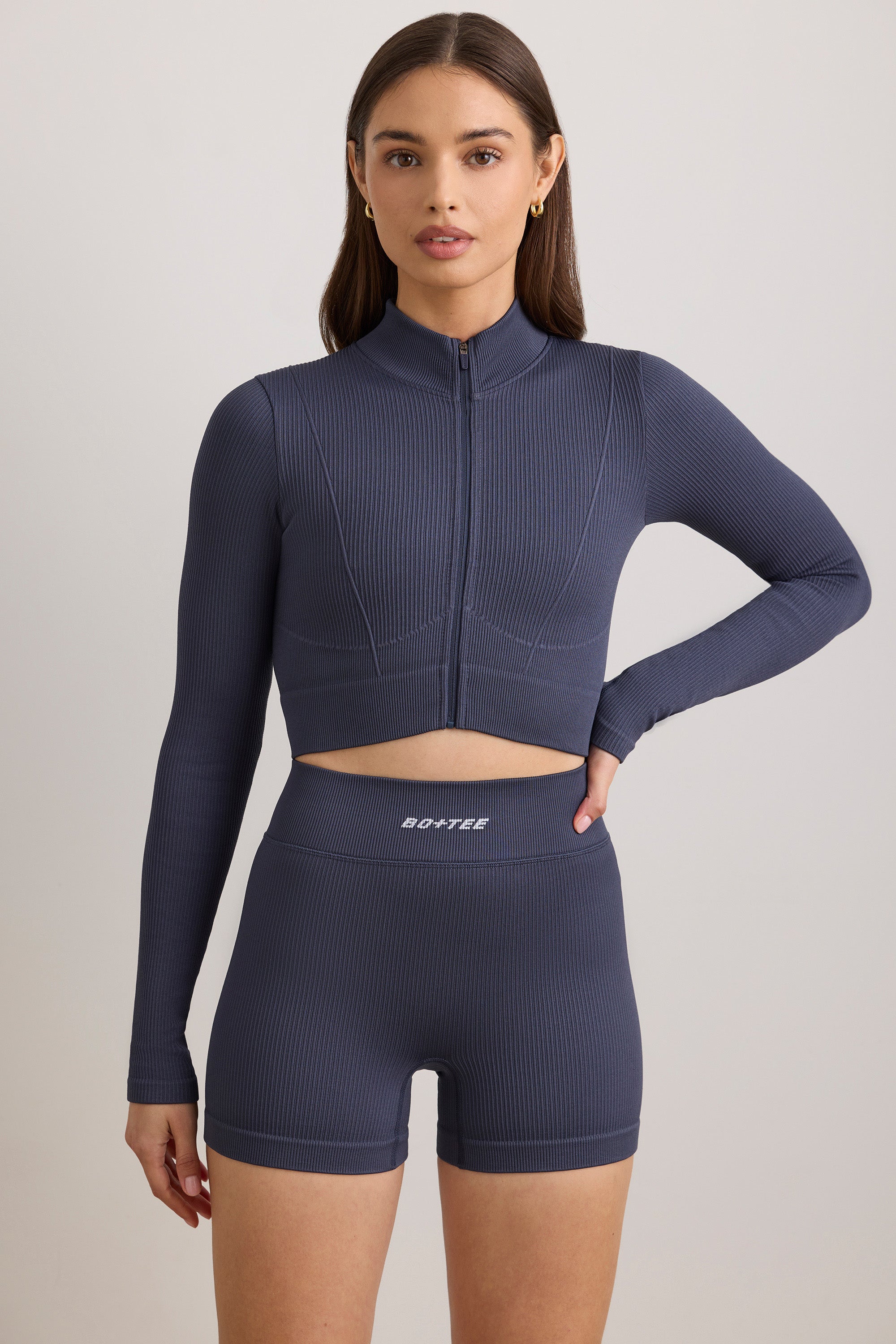 FlexiRib Cropped Jacket in Slate、mySite、solidvoid