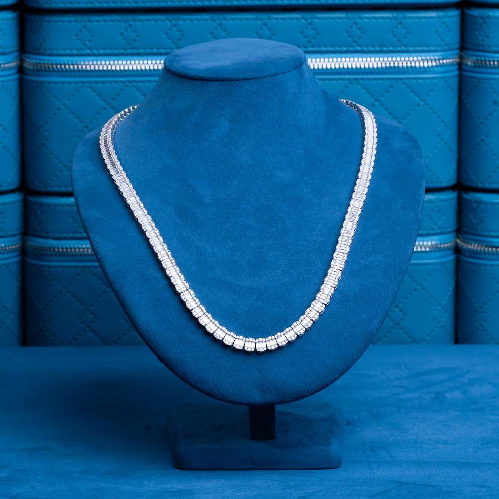 7MM Moissanite Baguette Tennis Chain 14K Gold、mySite、hinf8tx79