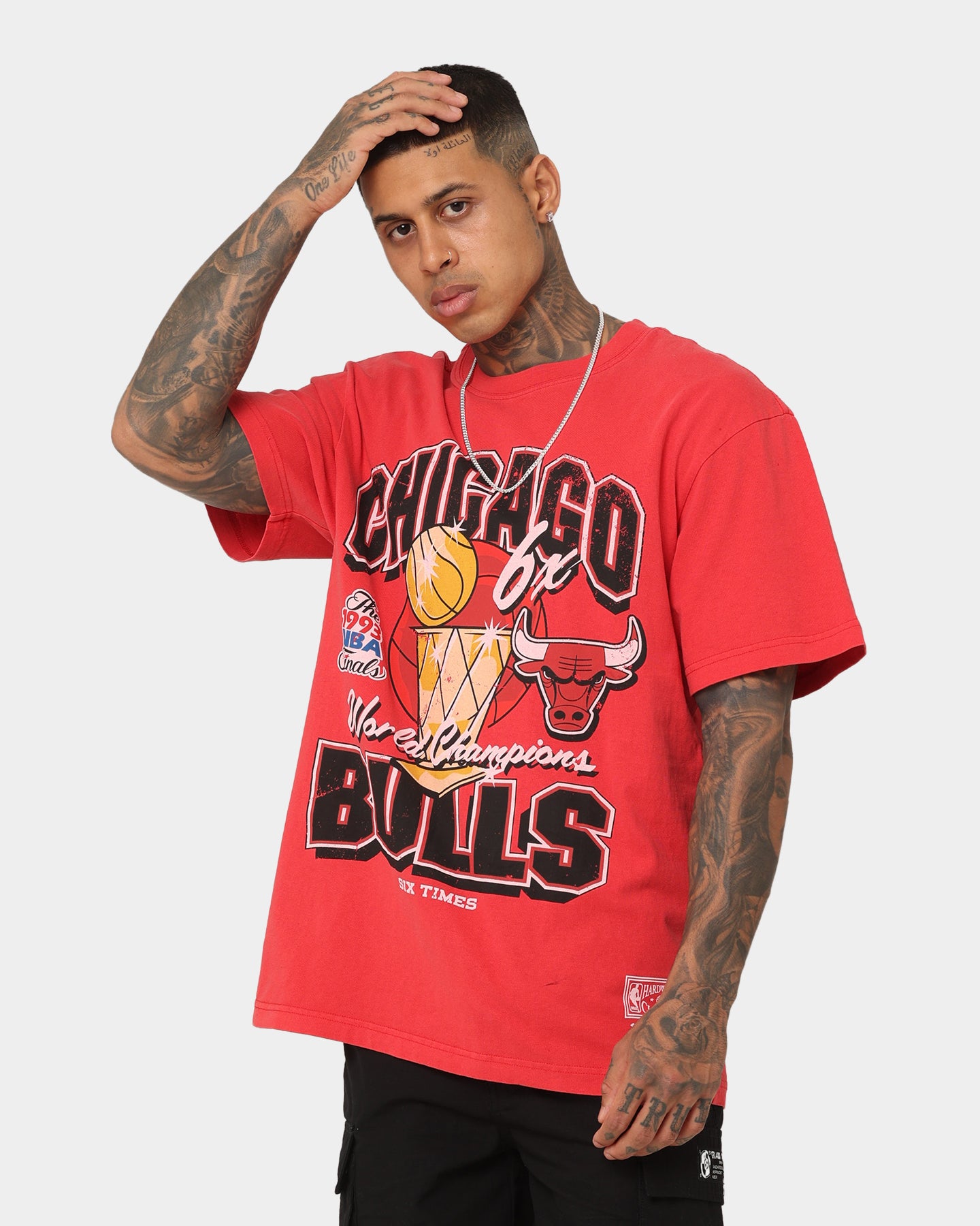 Mitchell & Ness Chicago Bulls Champion History Vintage T-Shirt Faded Red、mySite、zt4zffjzw