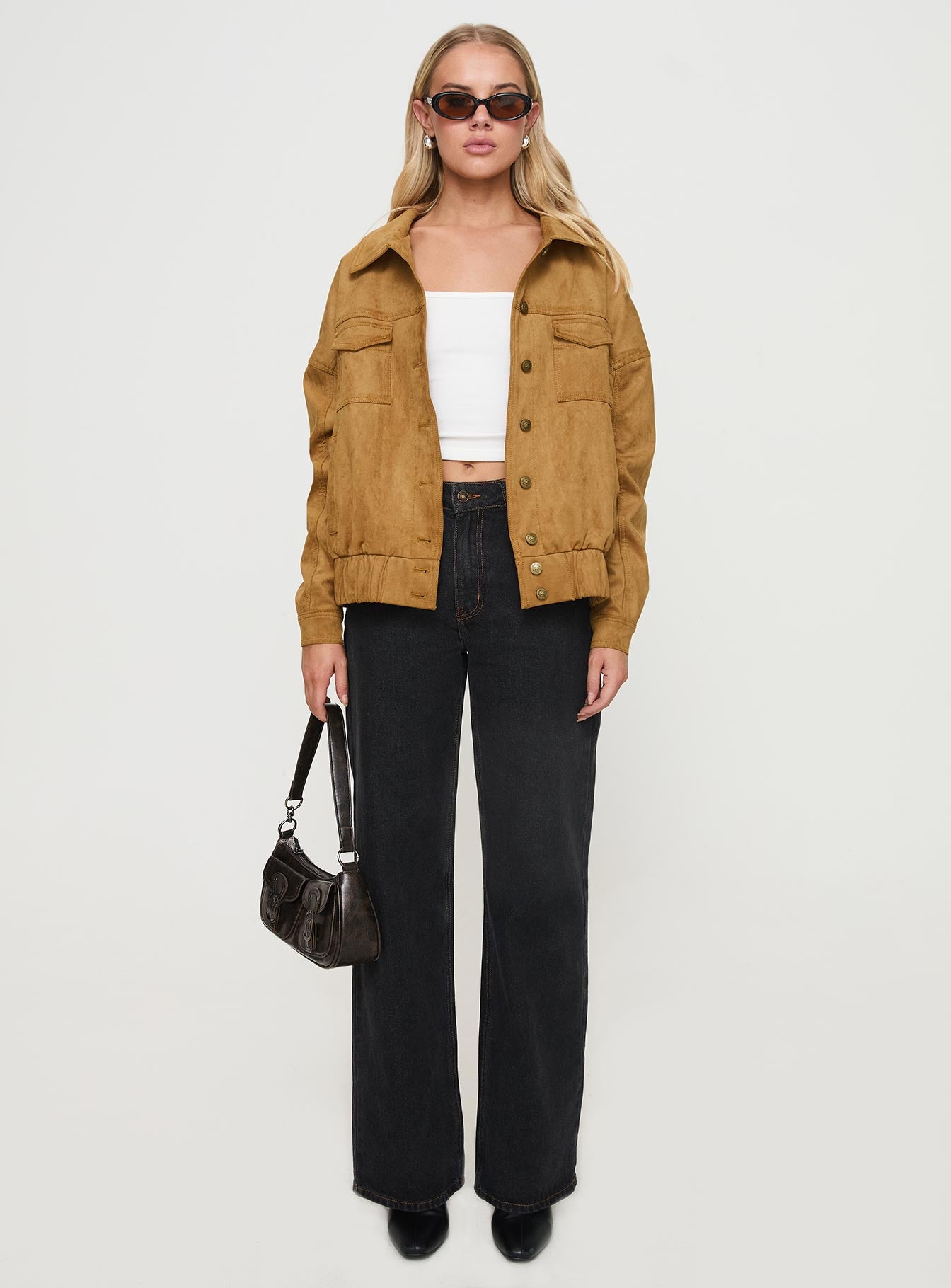 Ristretto Faux Suede Bomber Brown、mySite、solidvoid