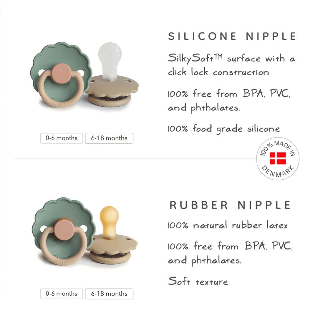  FRIGG Daisy Latex Pacifier - 2 Pack - Desert/Cream、mySite、merchandisen