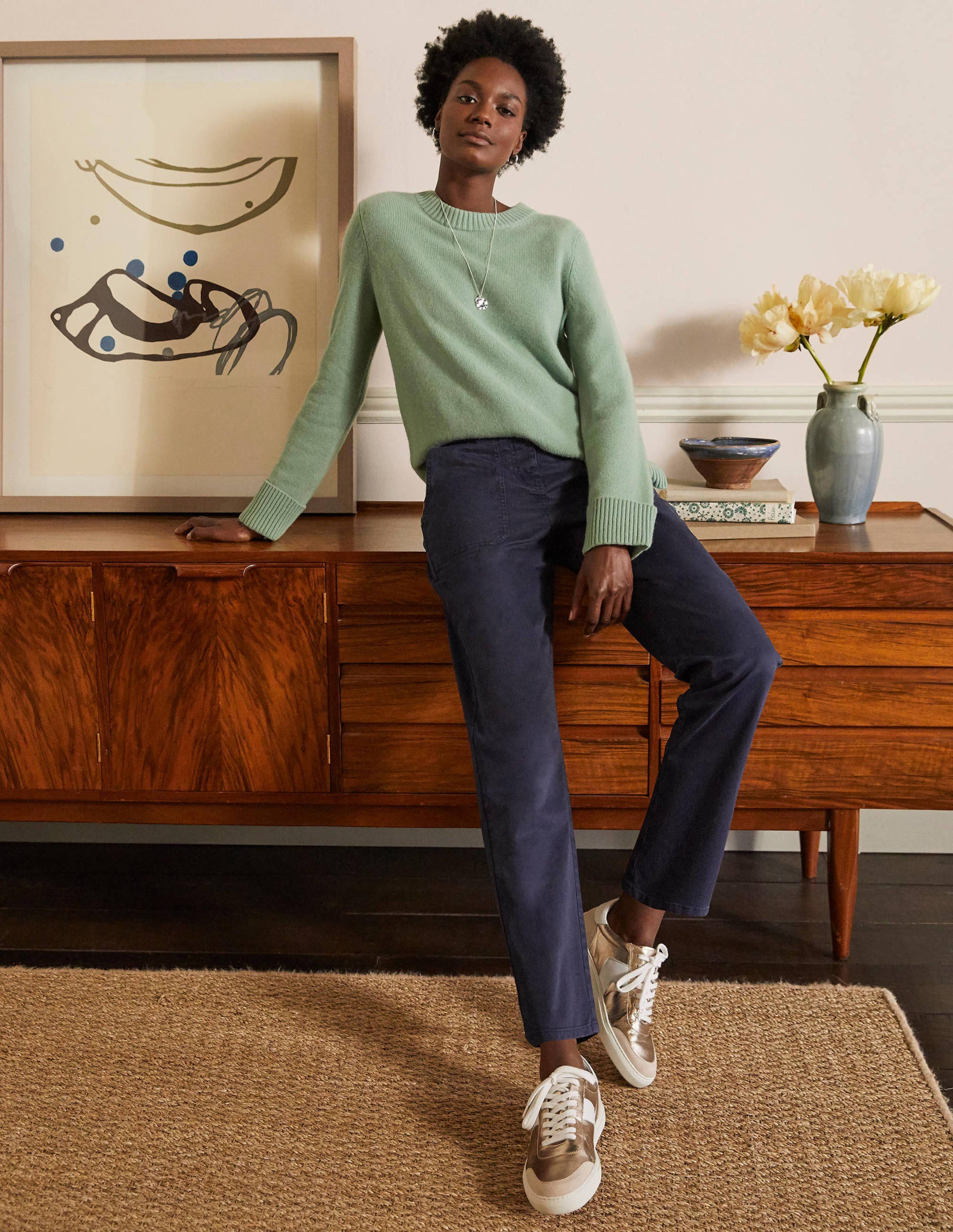  Relaxed Chino Trousers-Navy、mySite、ashleygrahame