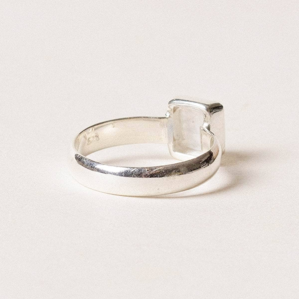 Square Cut Rainbow Moonstone Ring - Size 8、mySite、hinf8tx79