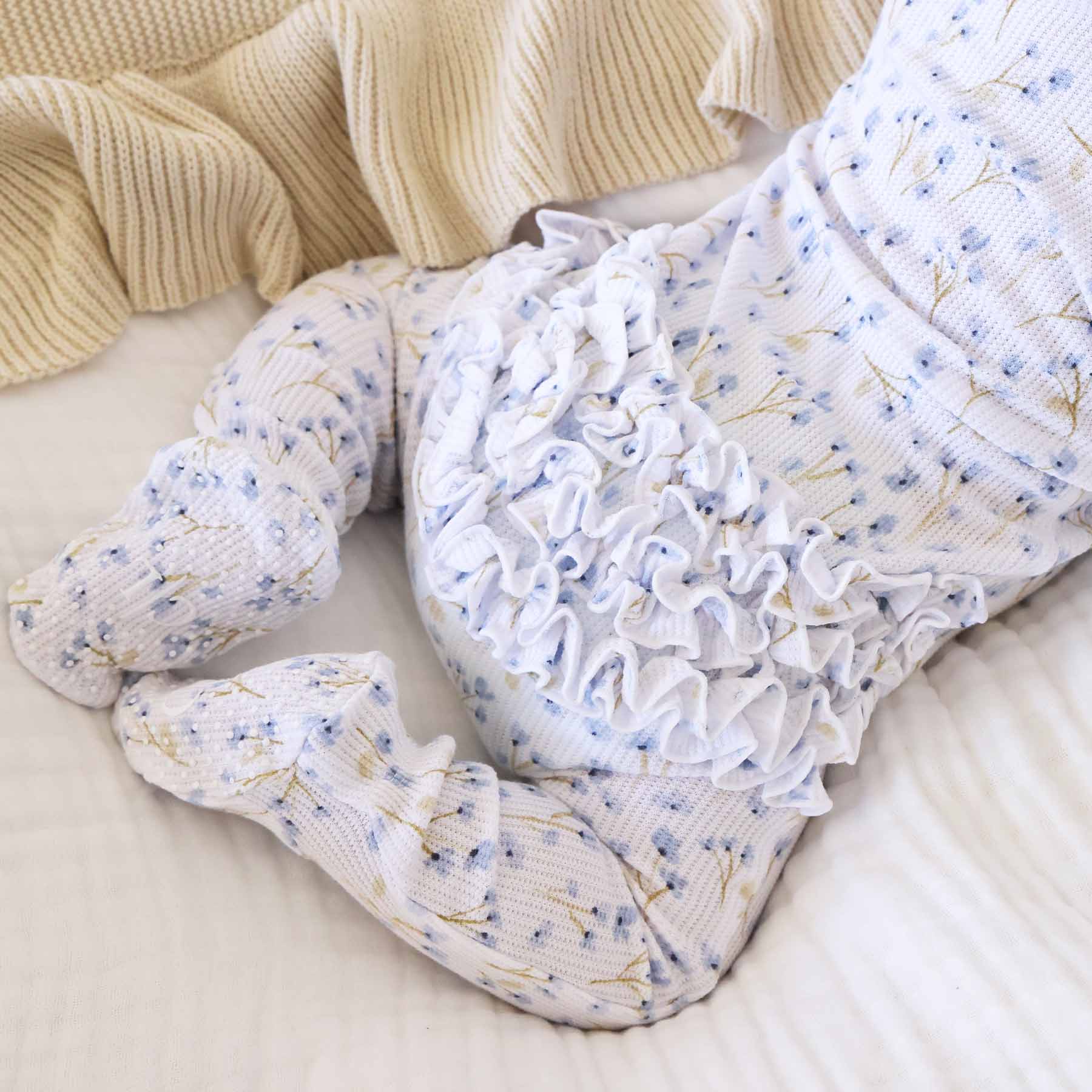  Blake's Blooms Bamboo Waffle Zipper Ruffle Footie、mySite、layawaytickets