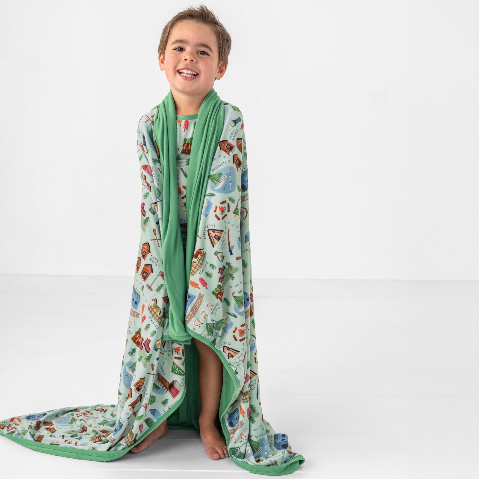 Green Camp Sleepies Large Cloud Blanket®、mySite、g9winljtr