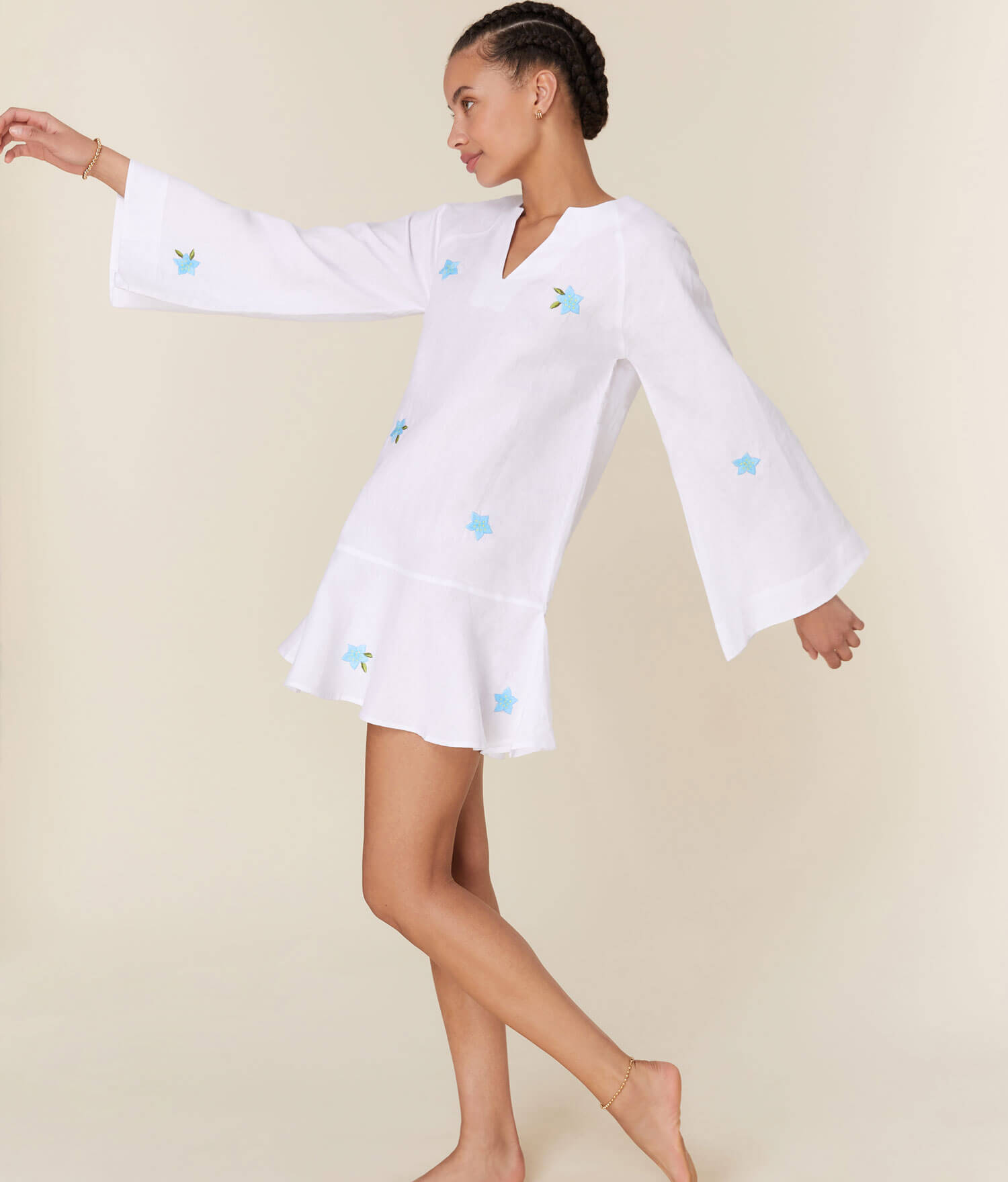  The Serik Mini Dress - Linen - White、mySite、ashleygrahame