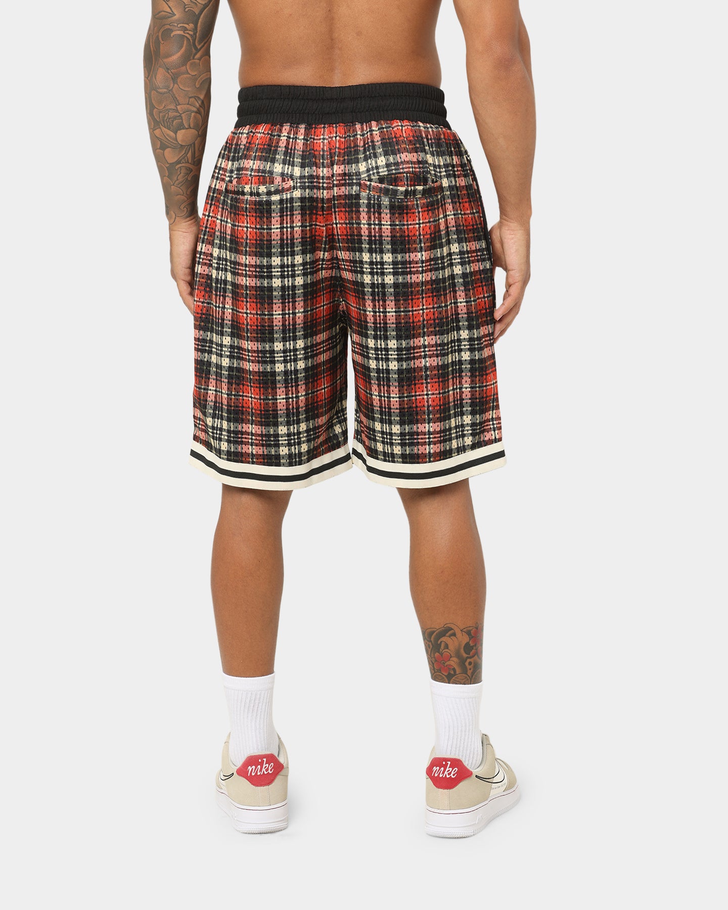 EN ES Team Basketball Shorts Red Plaid、mySite、zt4zffjzw